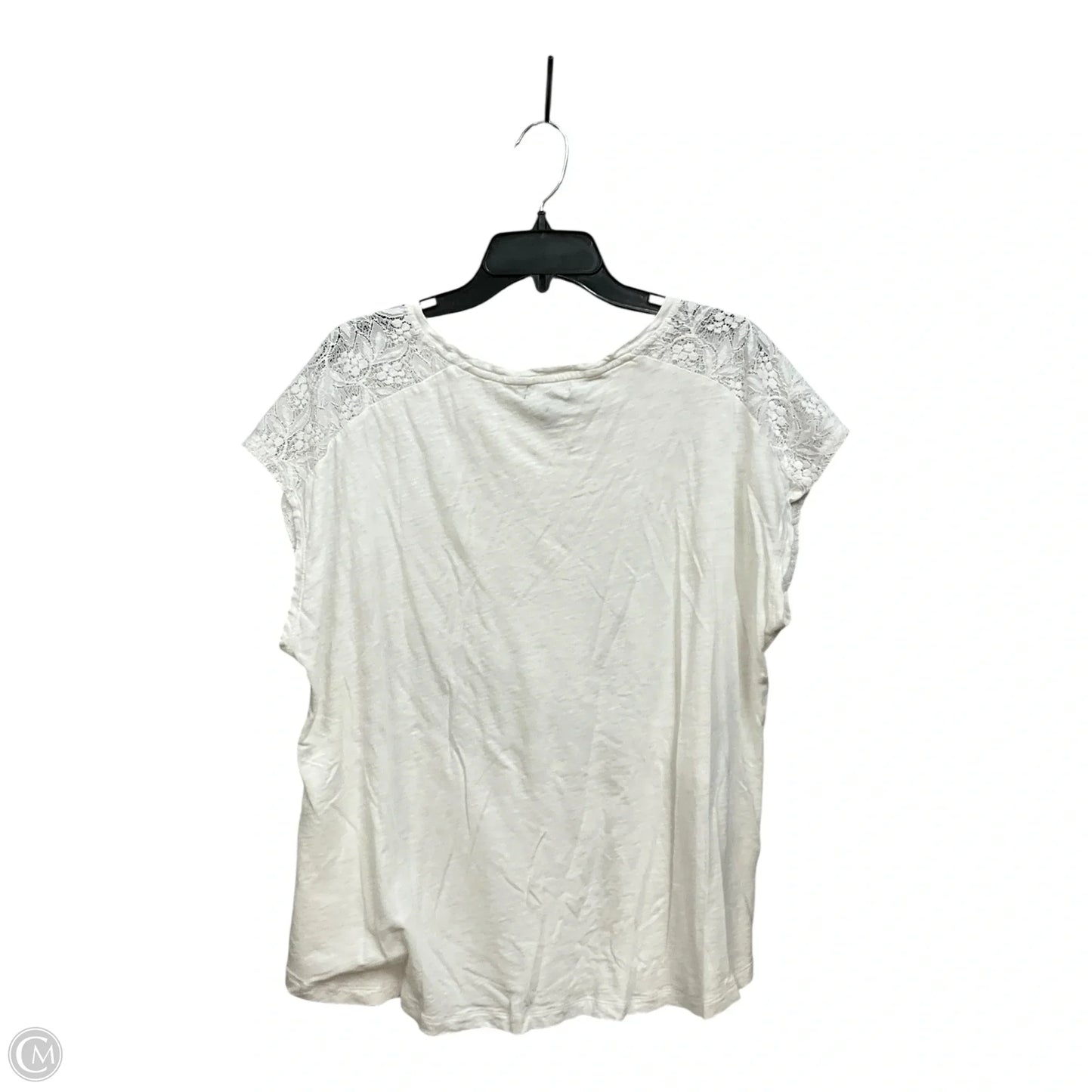 Top Sleeveless By Chaps In White, Size: 2x