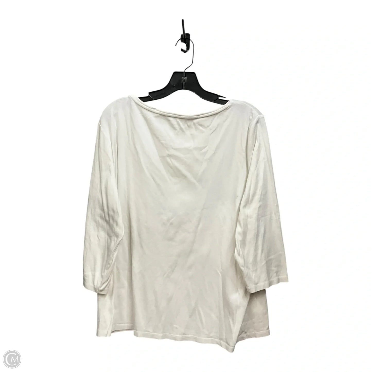 Top 3/4 Sleeve By Talbots In White, Size: 3x