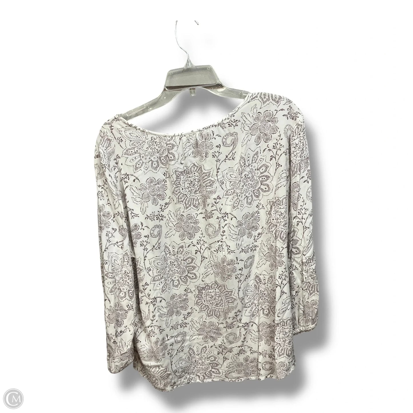 Top 3/4 Sleeve By Sonoma In Purple & White, Size: Xl