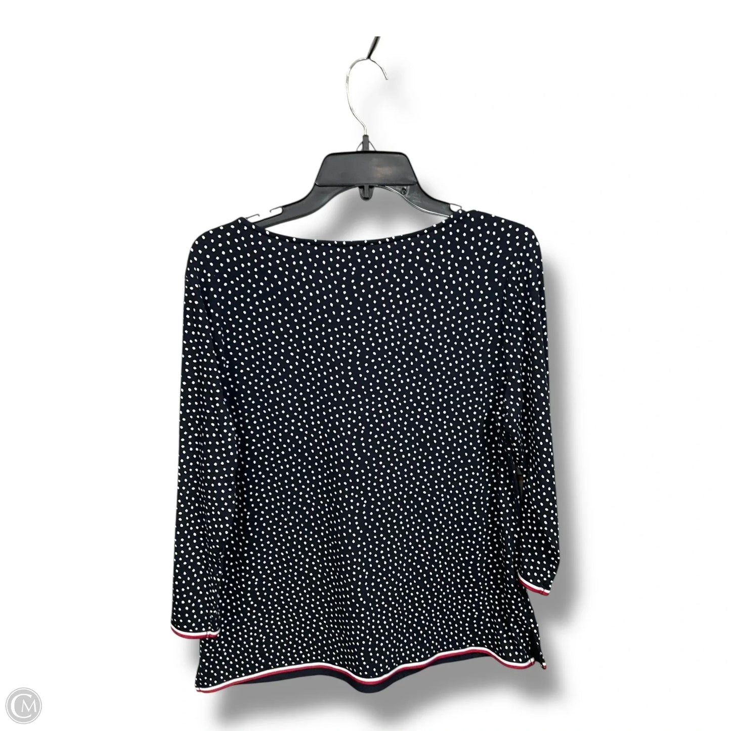 Top Long Sleeve By Tommy Hilfiger In Polkadot Pattern, Size: L