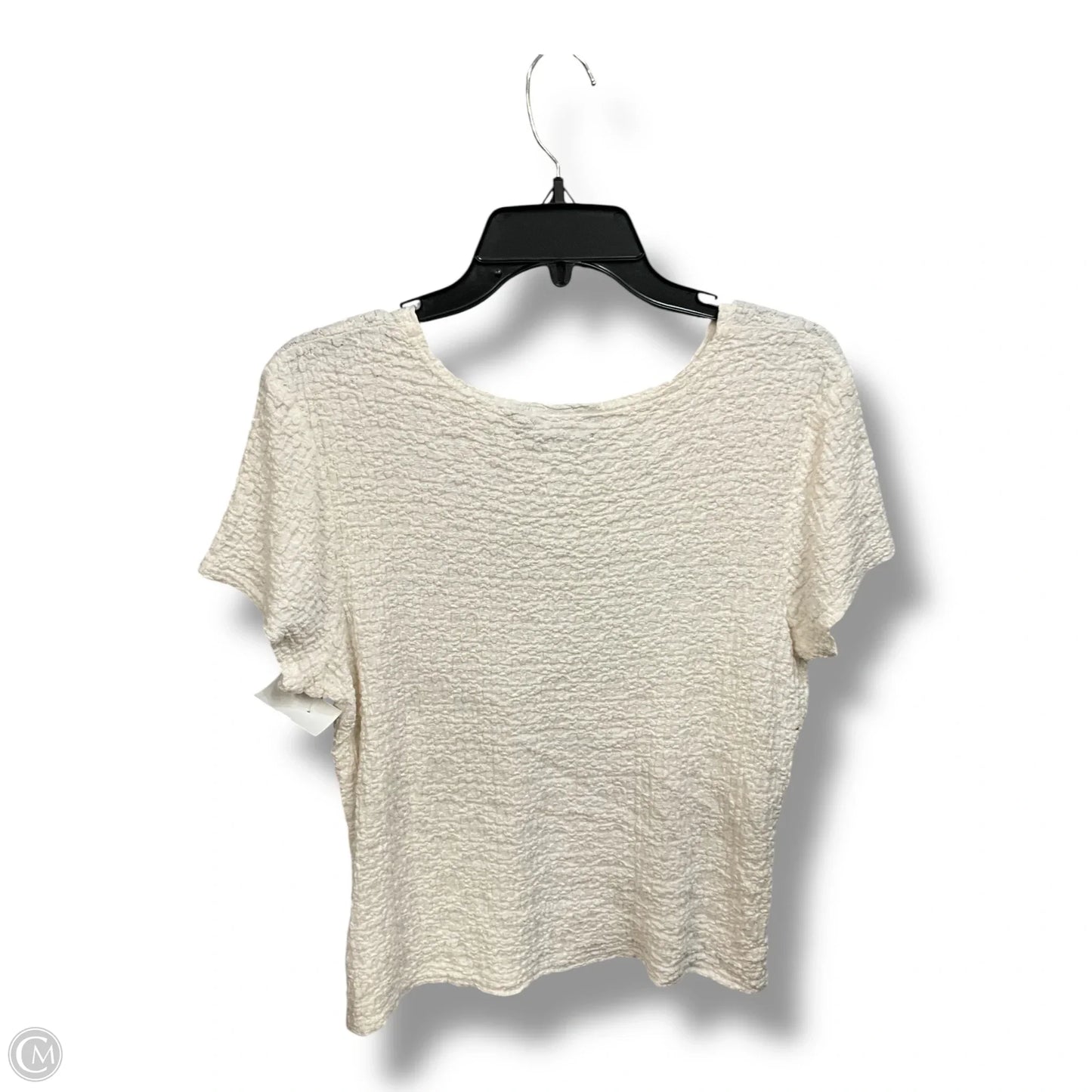 Top Short Sleeve By Croft And Barrow In Cream, Size: L