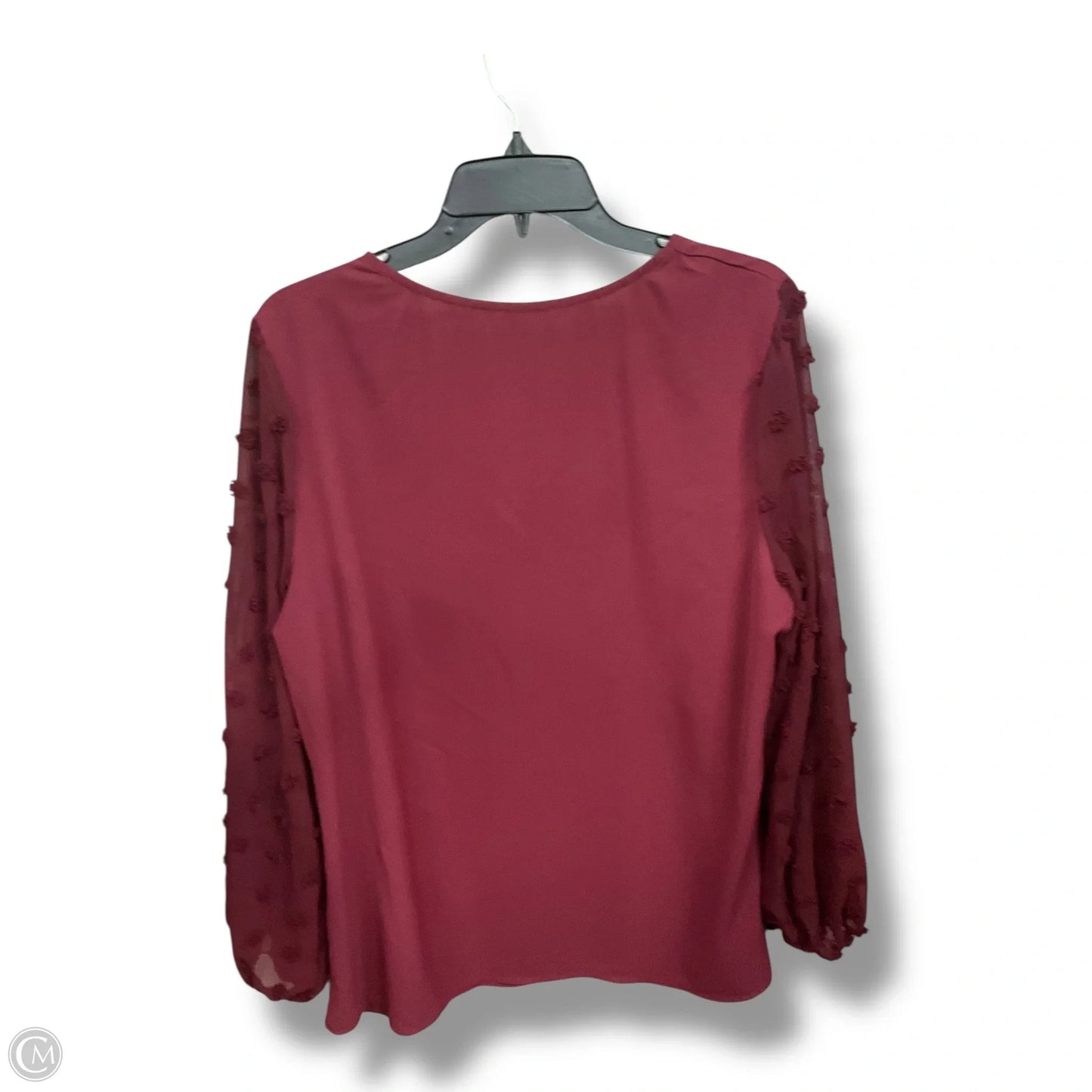 Top Long Sleeve By Clothes Mentor In Maroon, Size: L