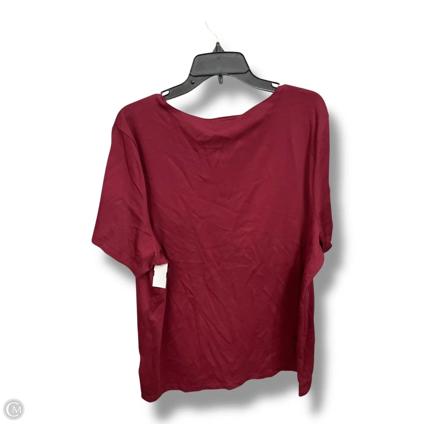 Top Short Sleeve Basic By Karen Scott In Maroon, Size: 3x