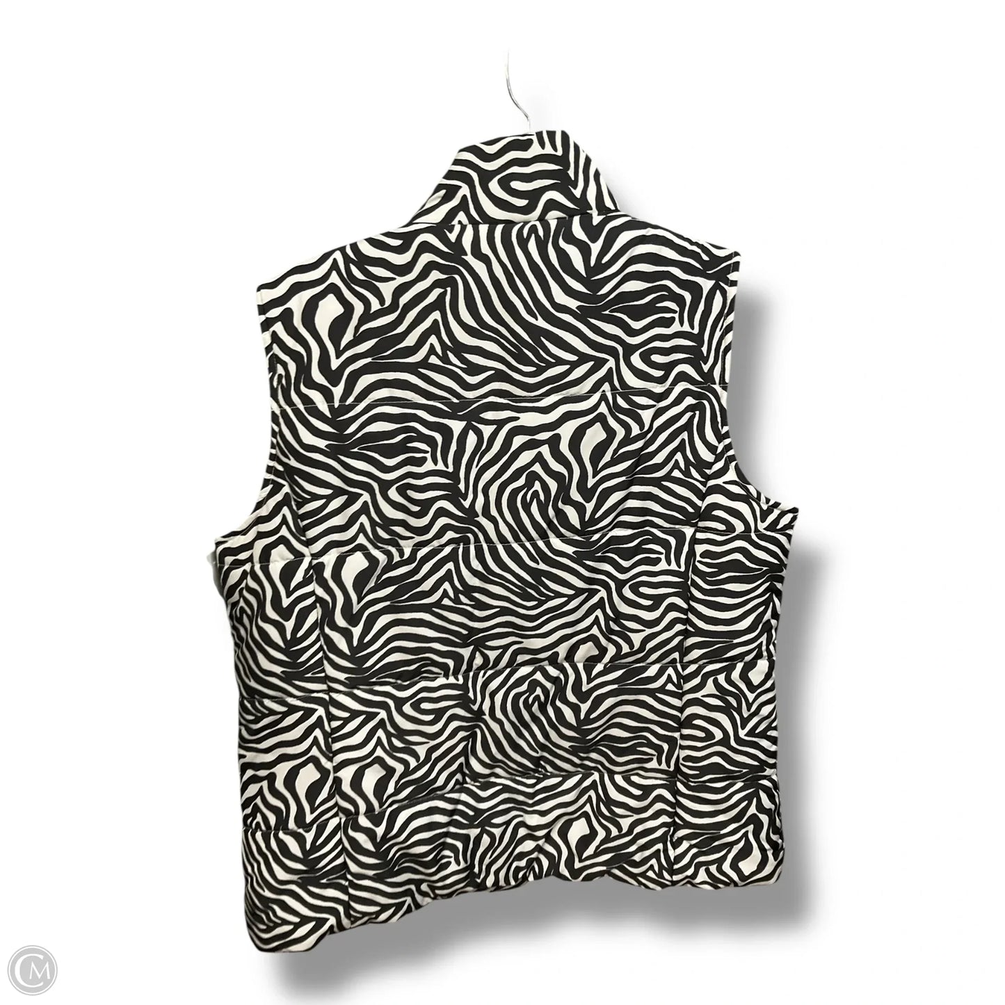 Vest Puffer & Quilted By Liz Claiborne In Zebra Print, Size: Xl