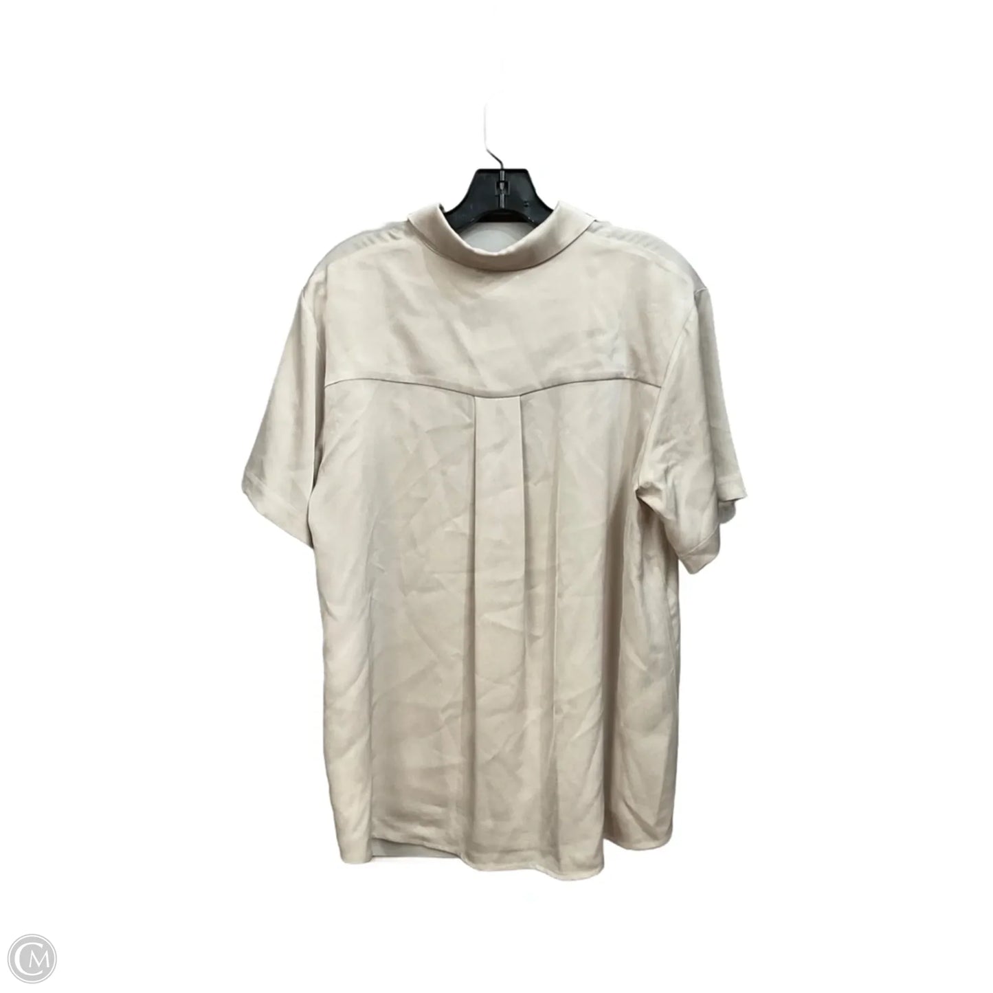 Blouse Short Sleeve By Clothes Mentor In Beige, Size: S