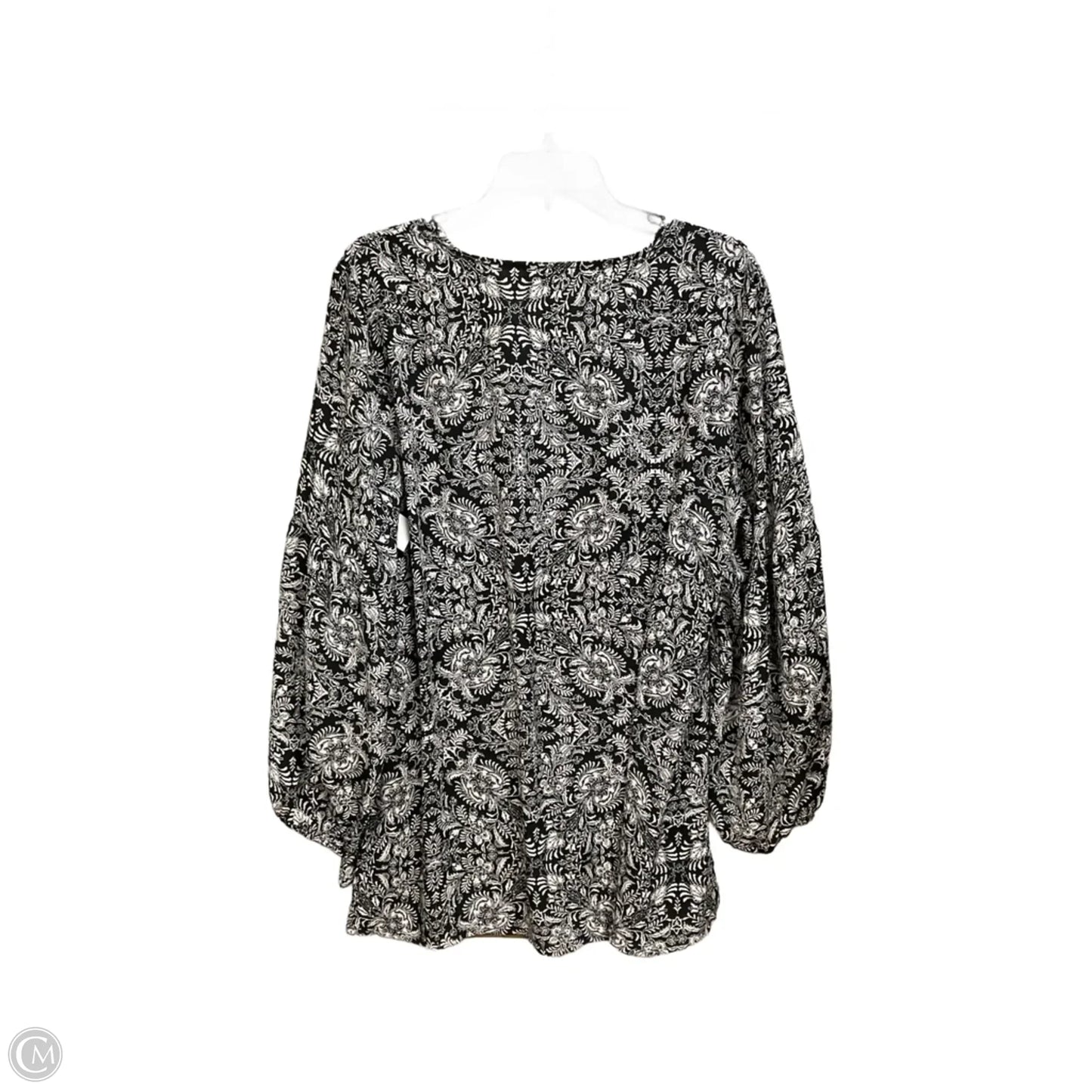 Blouse Long Sleeve By Maurices In Black & White, Size: L