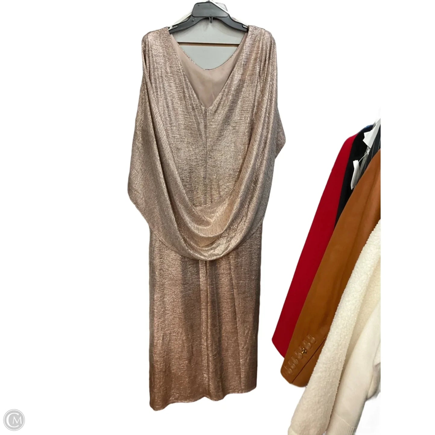 Dress Party Long By R And M Richards In Rose Gold, Size: 2x