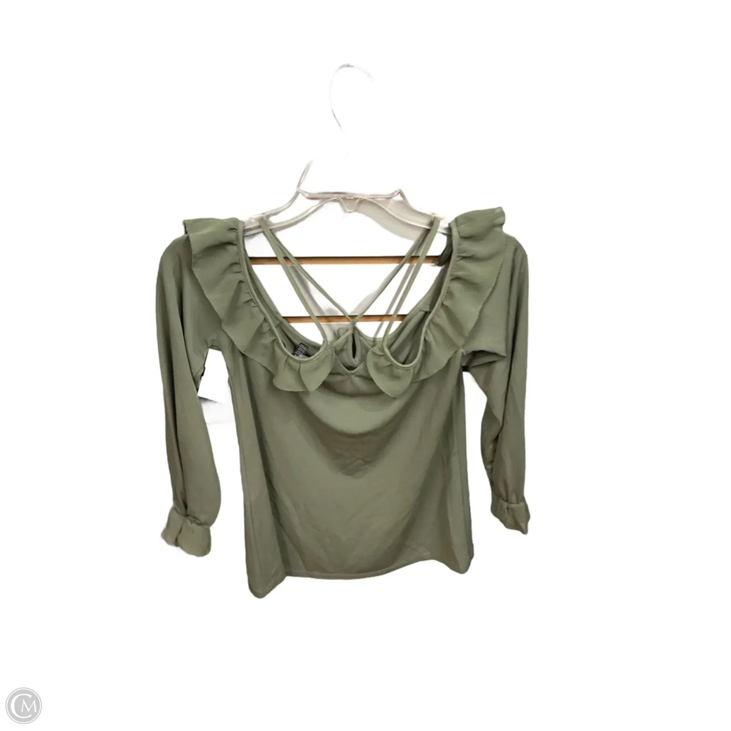 Top Long Sleeve By White House Black Market In Green, Size: Xs