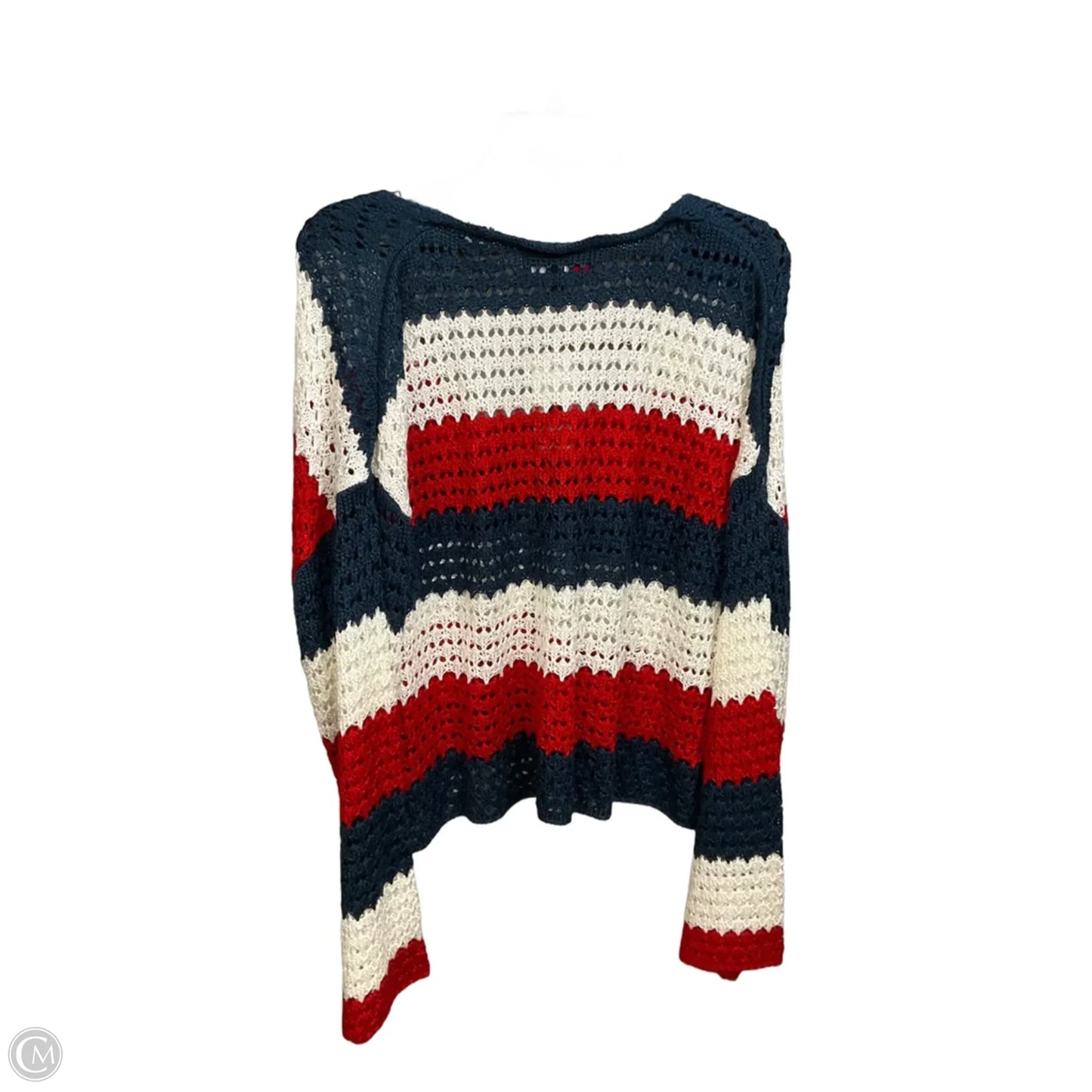 Sweater Cardigan By Clothes Mentor In Blue & Red & White, Size: Xxl