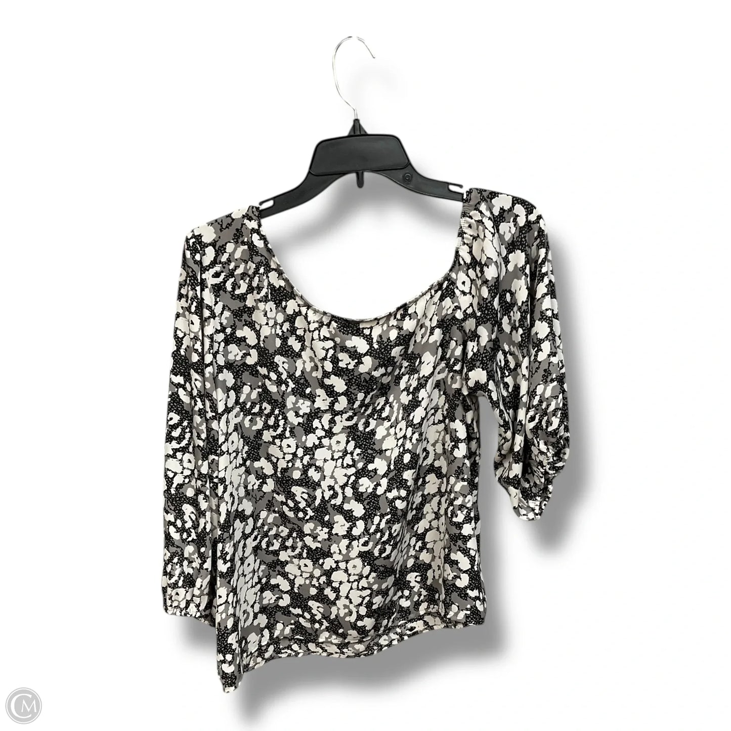 Blouse Short Sleeve By Peyton Jensen In Black & Grey, Size: M