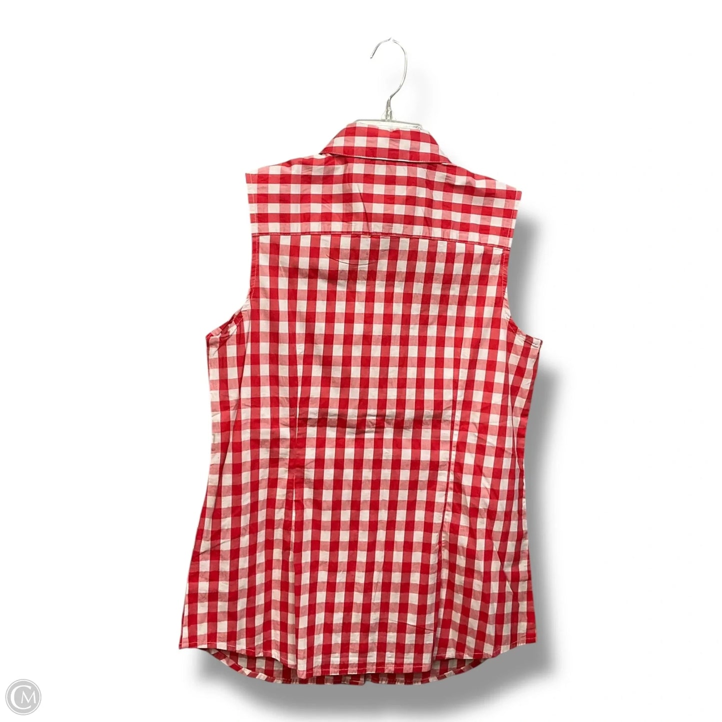 Blouse Sleeveless By Tommy Hilfiger In Checkered Pattern, Size: L