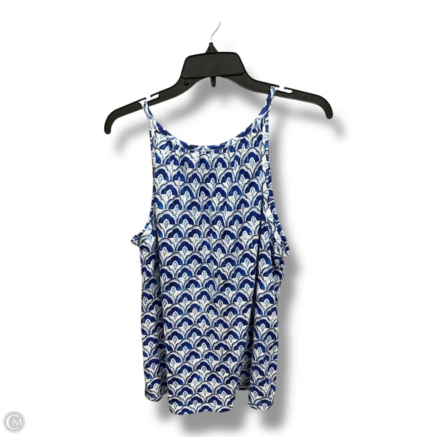 Top Sleeveless By Sigrid Olsen In Blue & White, Size: Xl