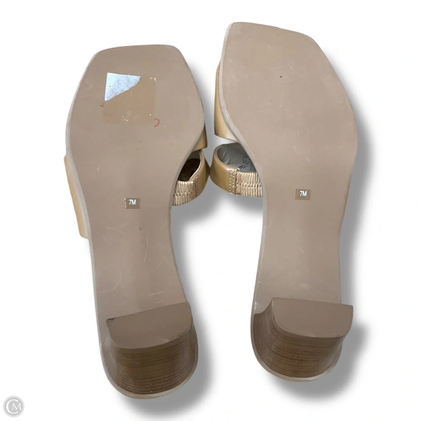 Sandals Heels Block By Talbots In Tan, Size: 7