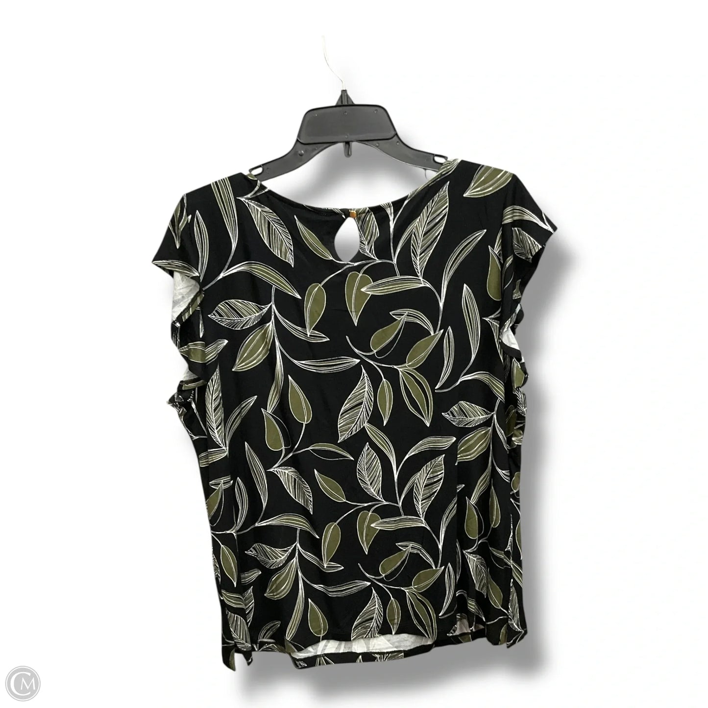 Top Sleeveless By Liz Claiborne In Black & Green, Size: Xl
