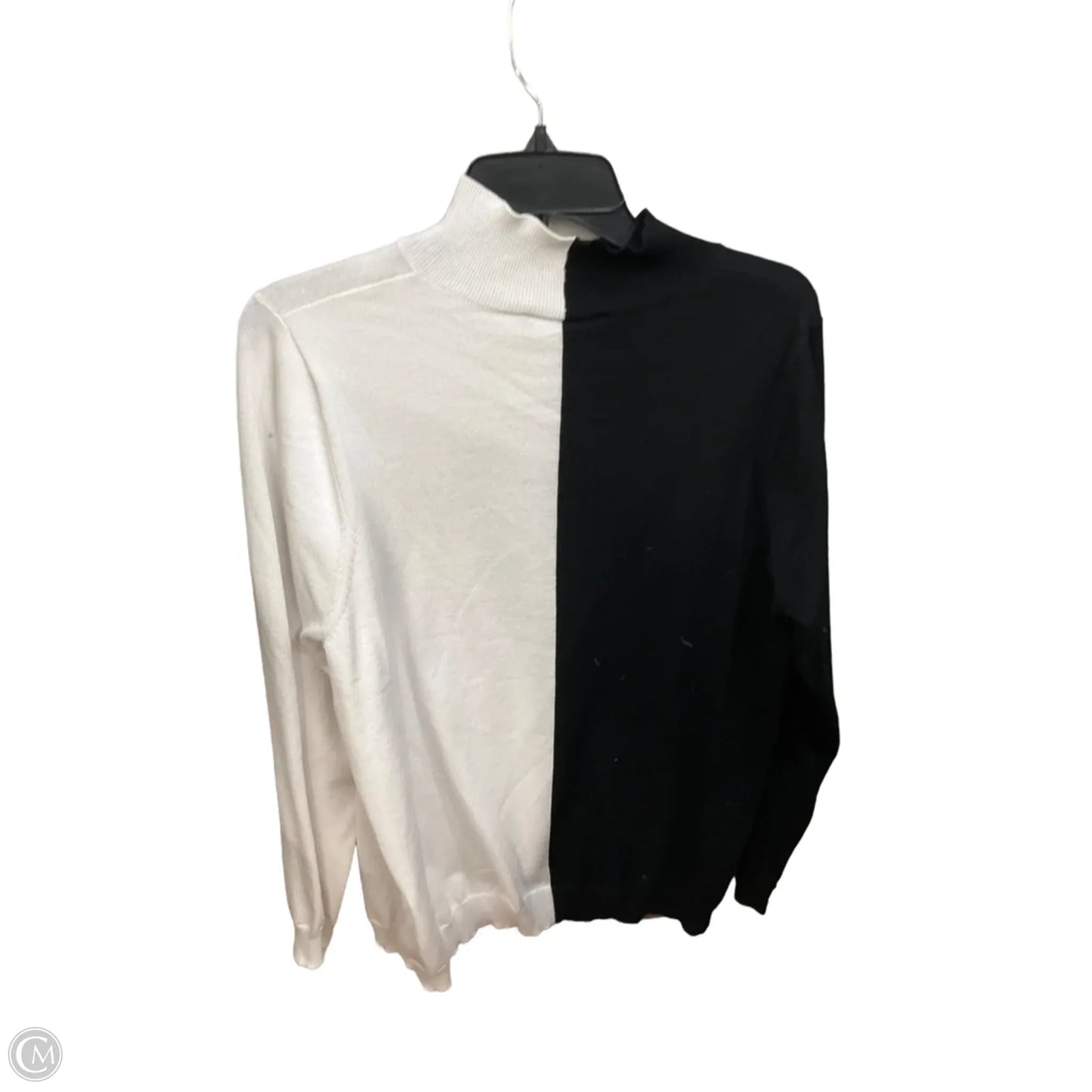 Top Long Sleeve By Eloquii In Black & White, Size: 2x