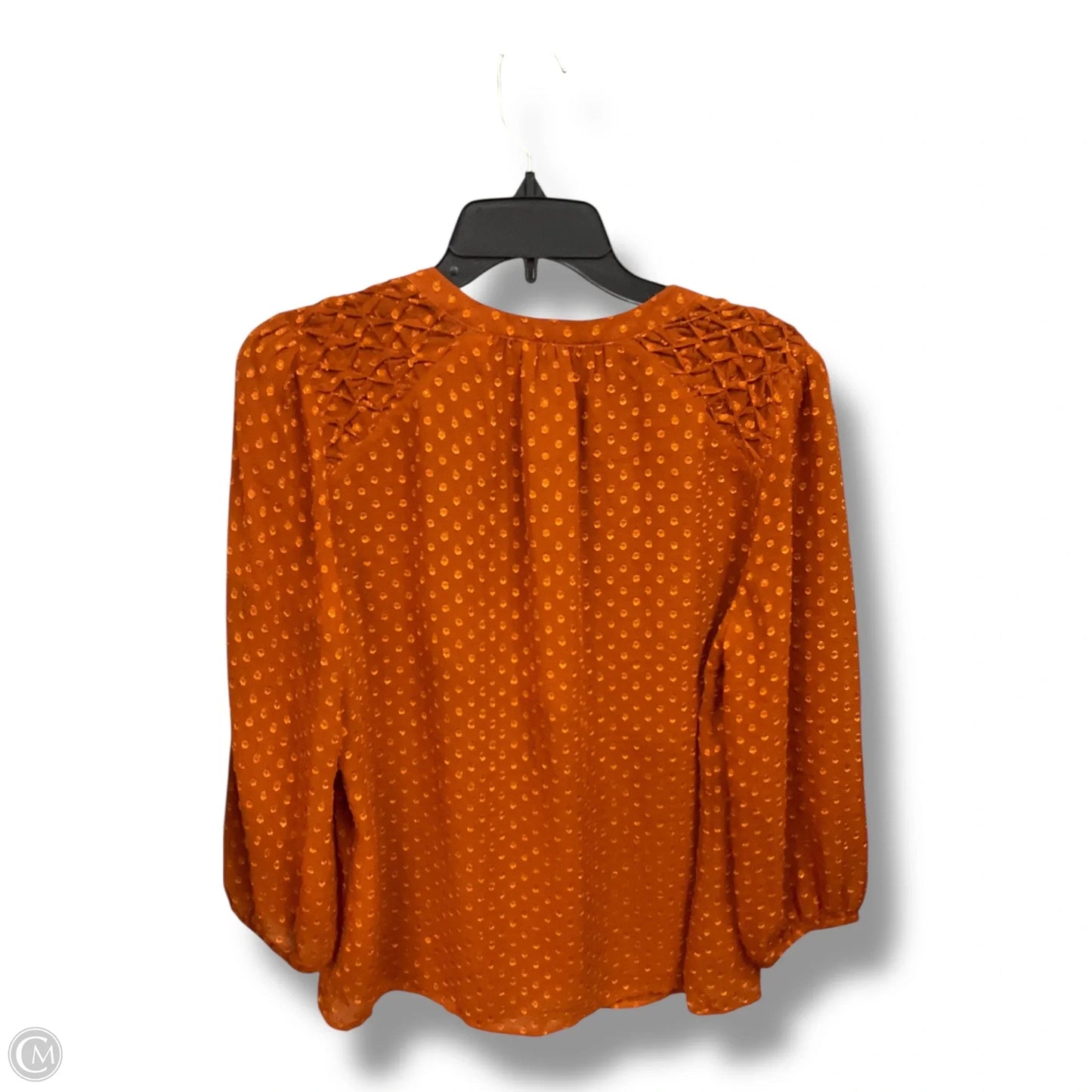Blouse Long Sleeve By Daniel Rainn In Orange, Size: M