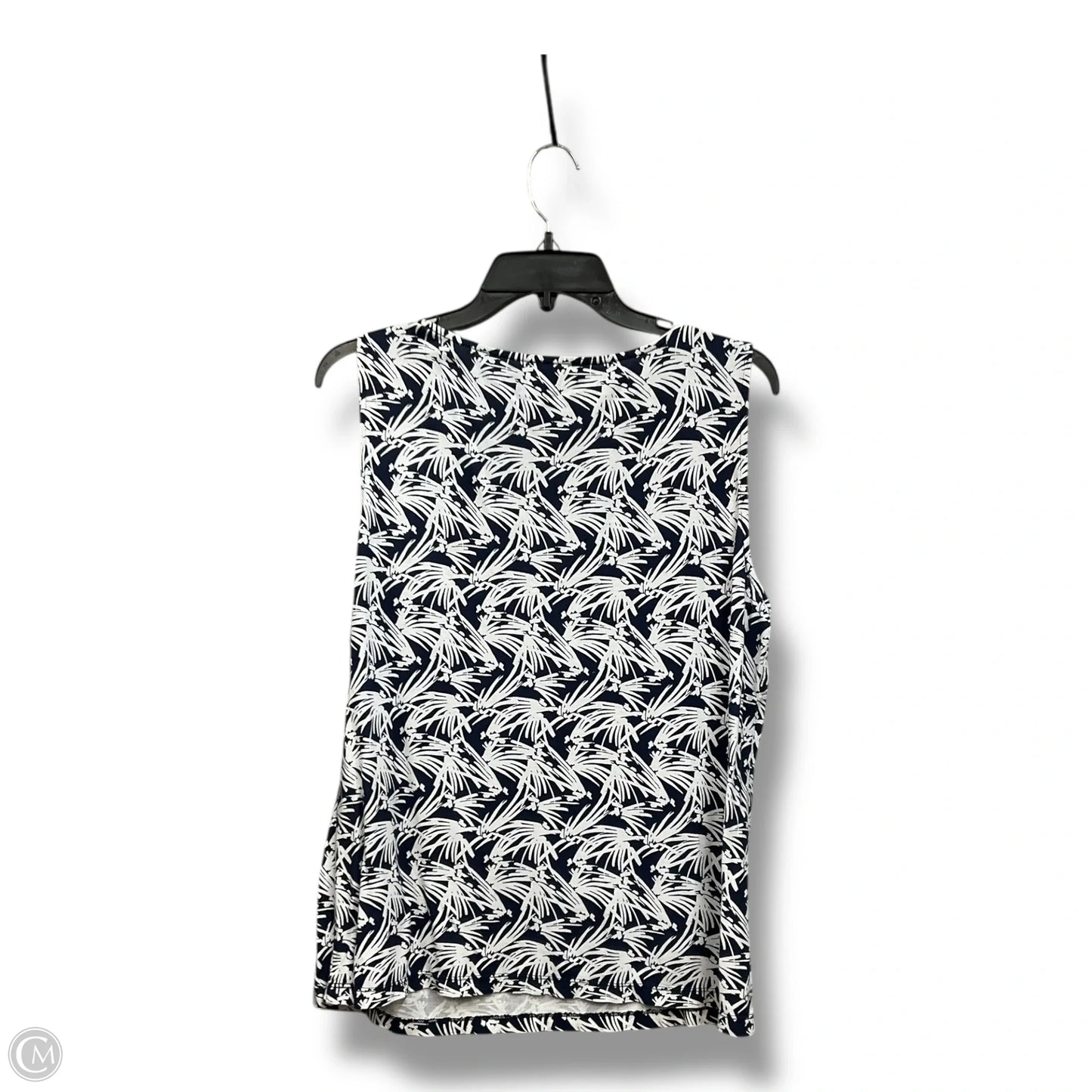 Top Sleeveless By Ann Taylor In Blue & White, Size: L