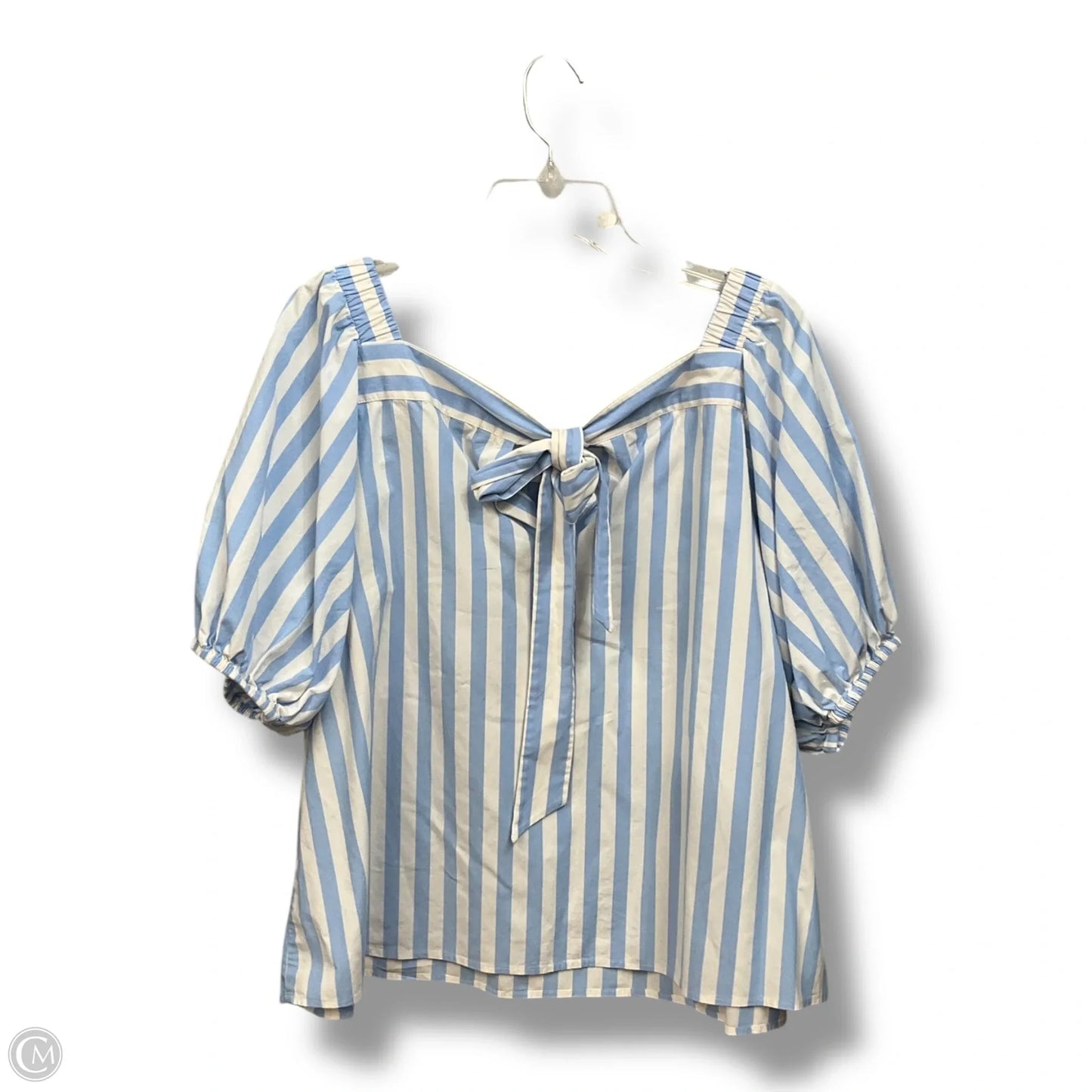 Top Short Sleeve By Ann Taylor In Striped Pattern, Size: Xl