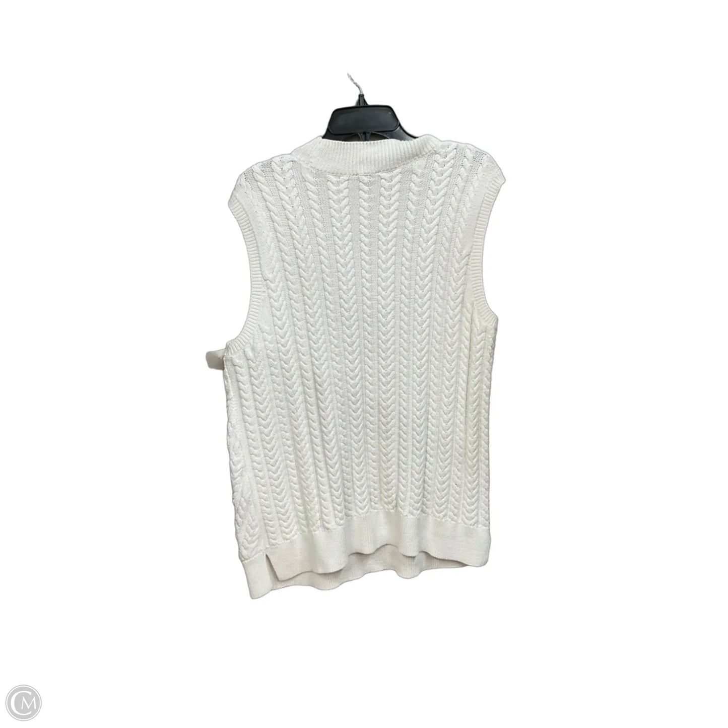 Vest Sweater By Talbots In White, Size: 2x
