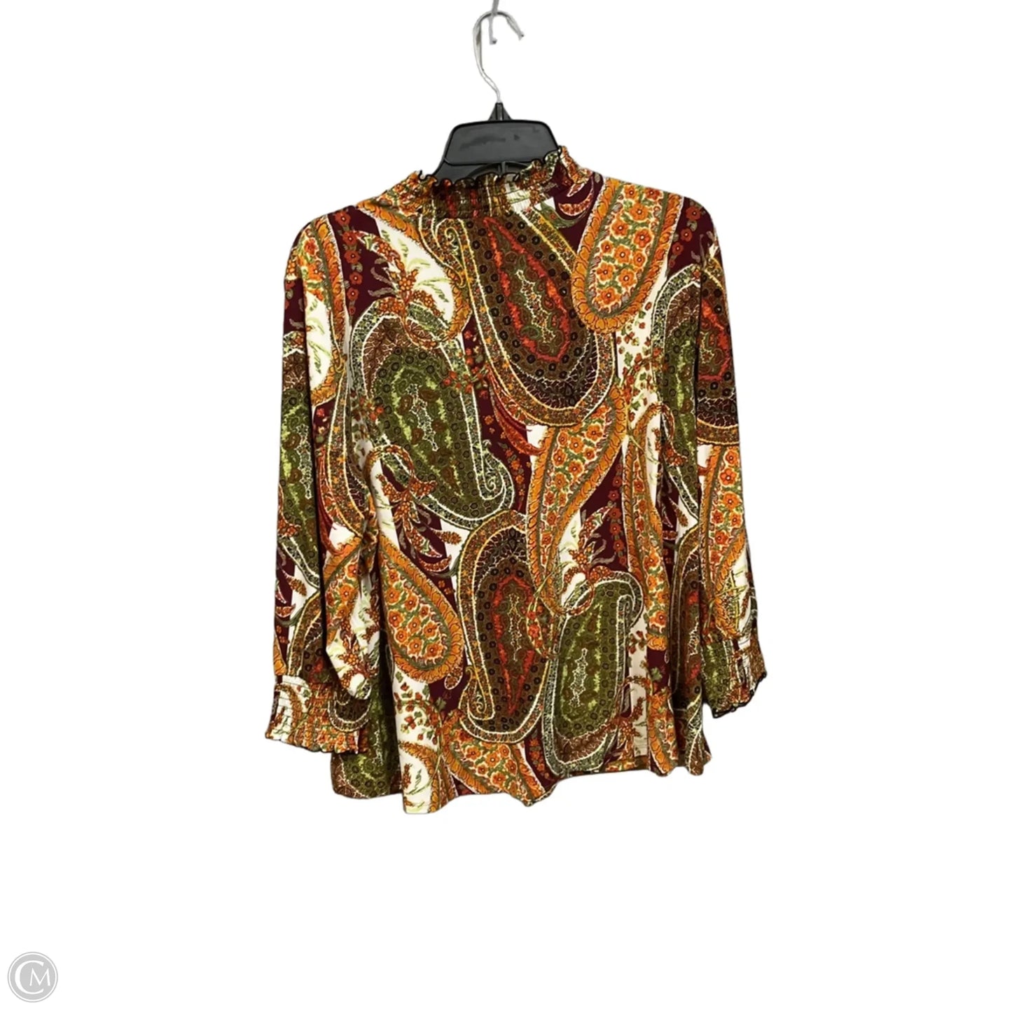 Top Long Sleeve By Cato In Floral Print, Size: Xl