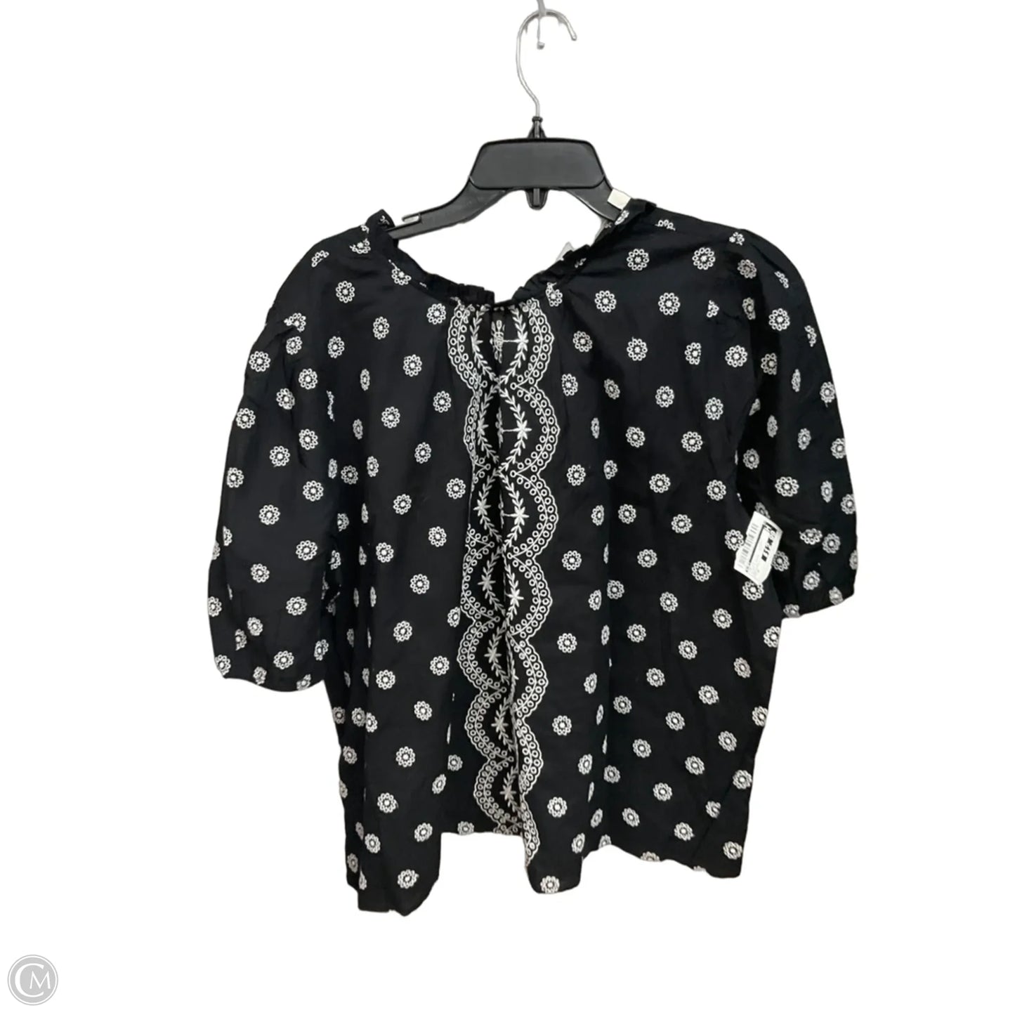 Top Long Sleeve By Loft In Black & White, Size: M