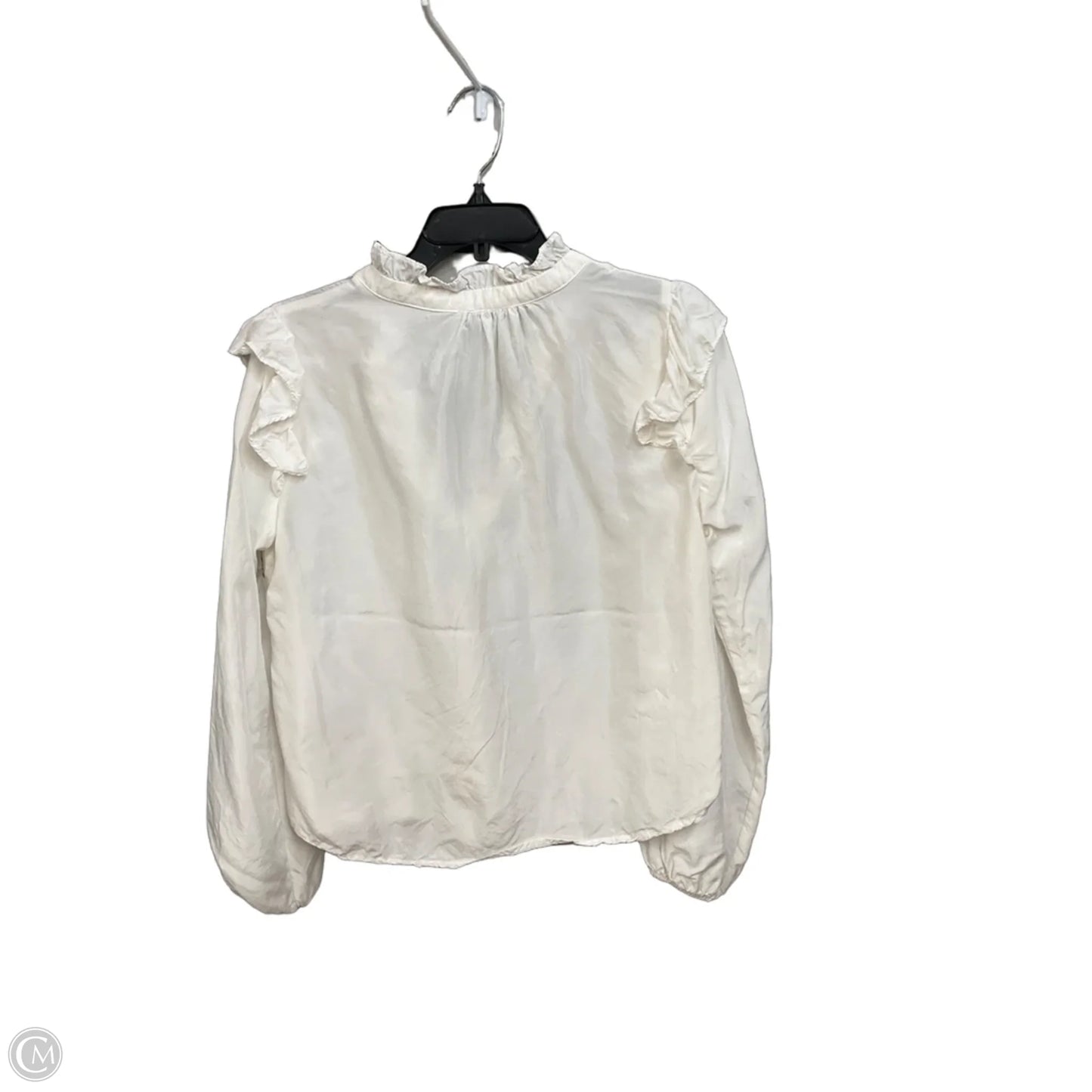 Top Long Sleeve By Evereve In White, Size: S