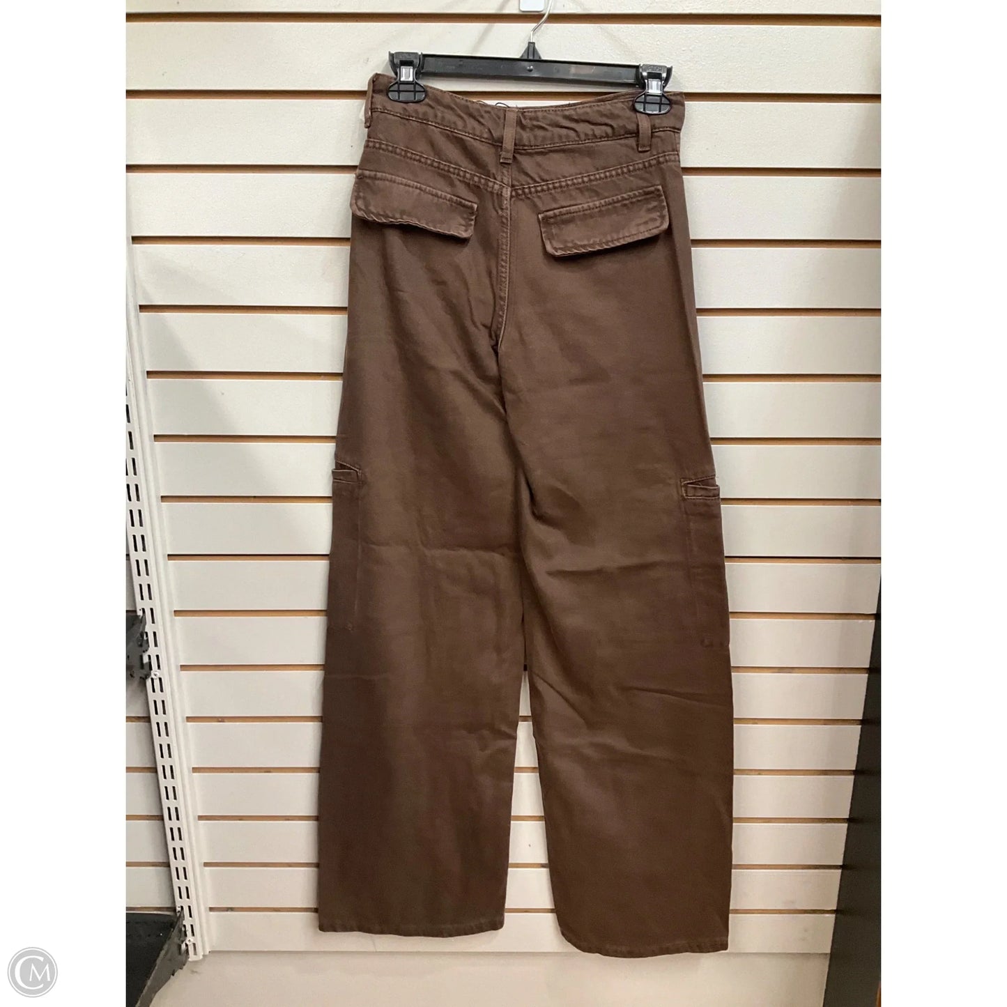 Jeans Wide Leg By Zara In Brown Denim, Size: 0