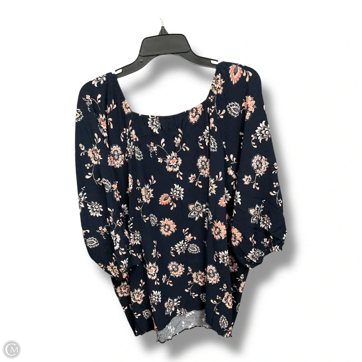 Top 3/4 Sleeve By Cj Banks In Floral Print, Size: 2x