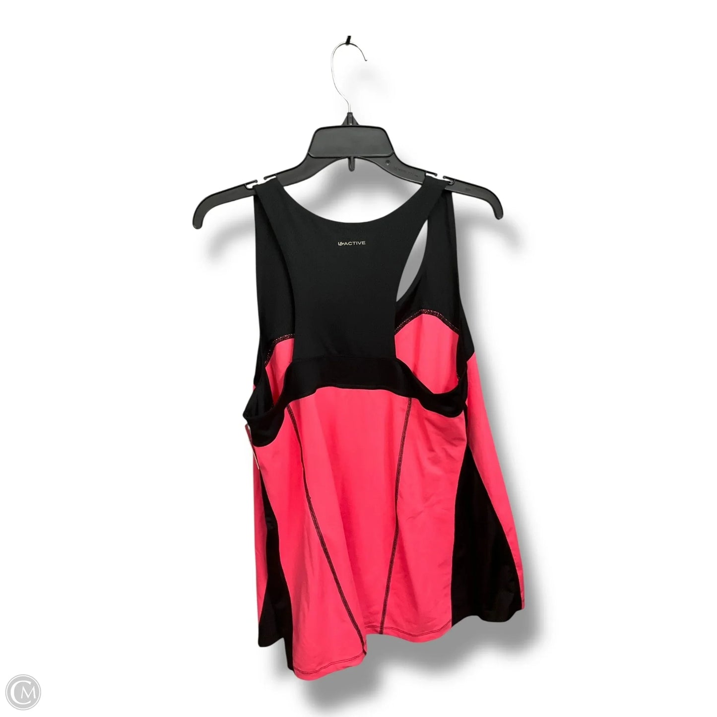 Athletic Tank Top By Livi Active In Black & Pink, Size: 2x