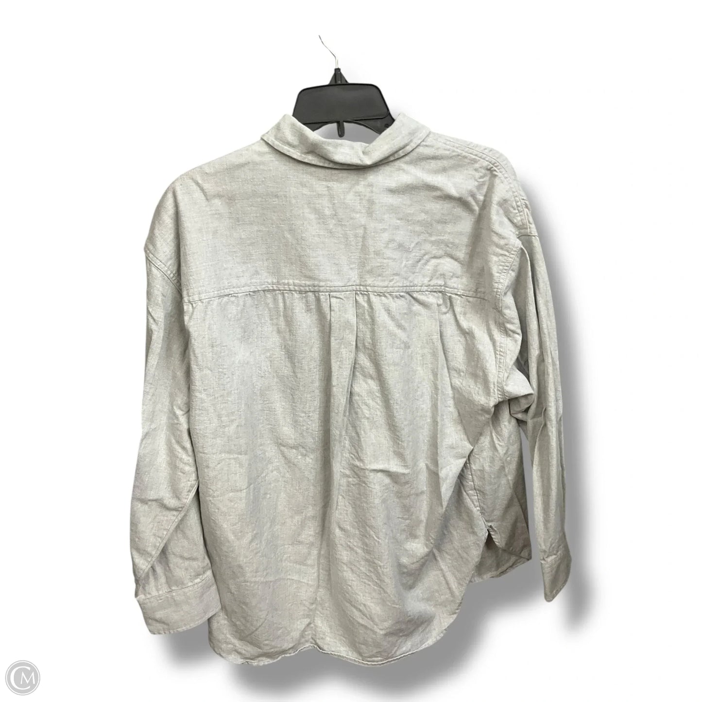 Blouse Long Sleeve By Universal Thread In Grey, Size: L