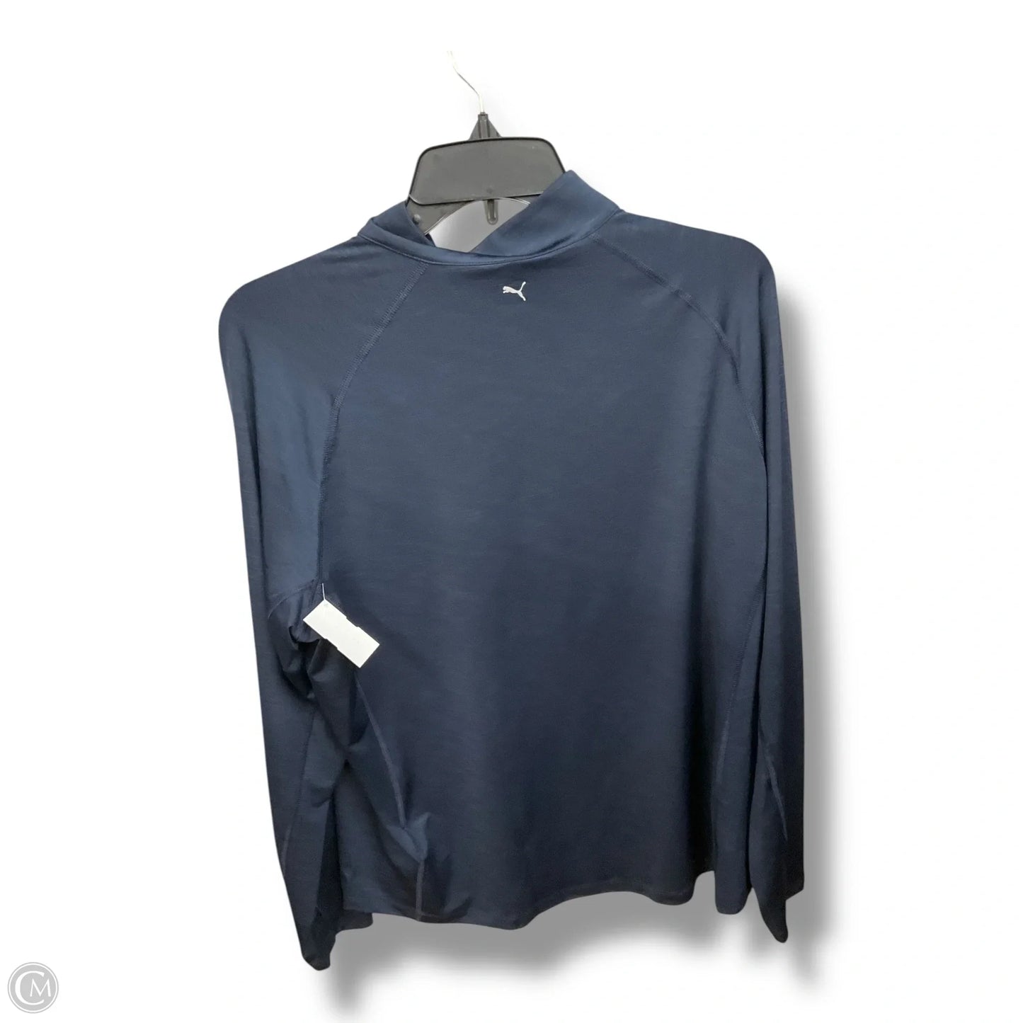Athletic Top Long Sleeve Collar By Puma In Blue, Size: Xl