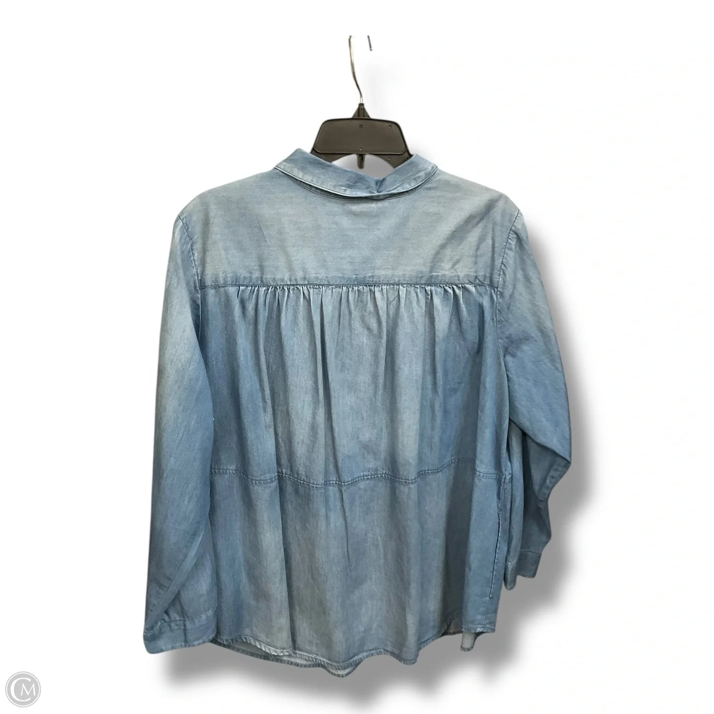 Blouse Long Sleeve By J. Jill In Blue Denim, Size: Xl