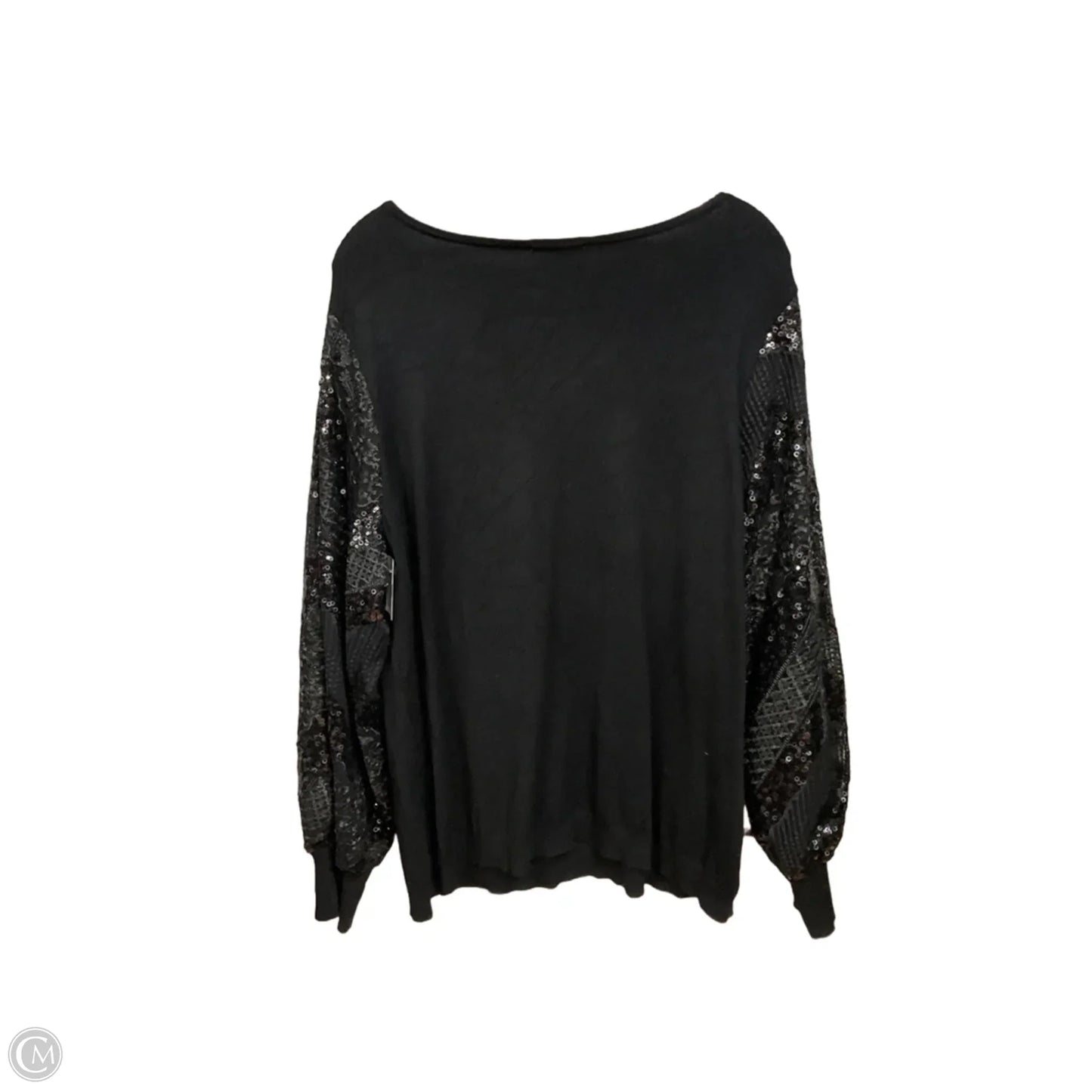 Top Long Sleeve By Adrianna Papell In Black, Size: Xl