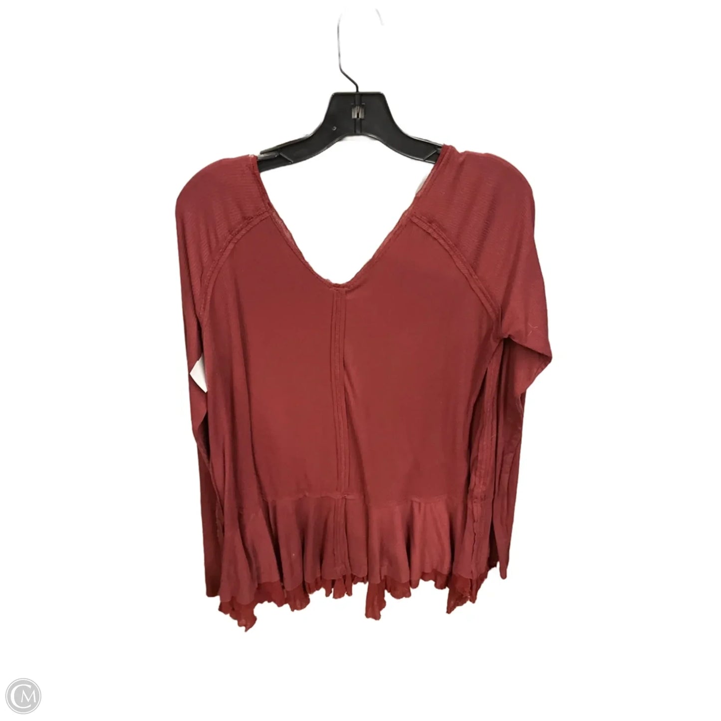 Top Long Sleeve By We The Free In Maroon, Size: L