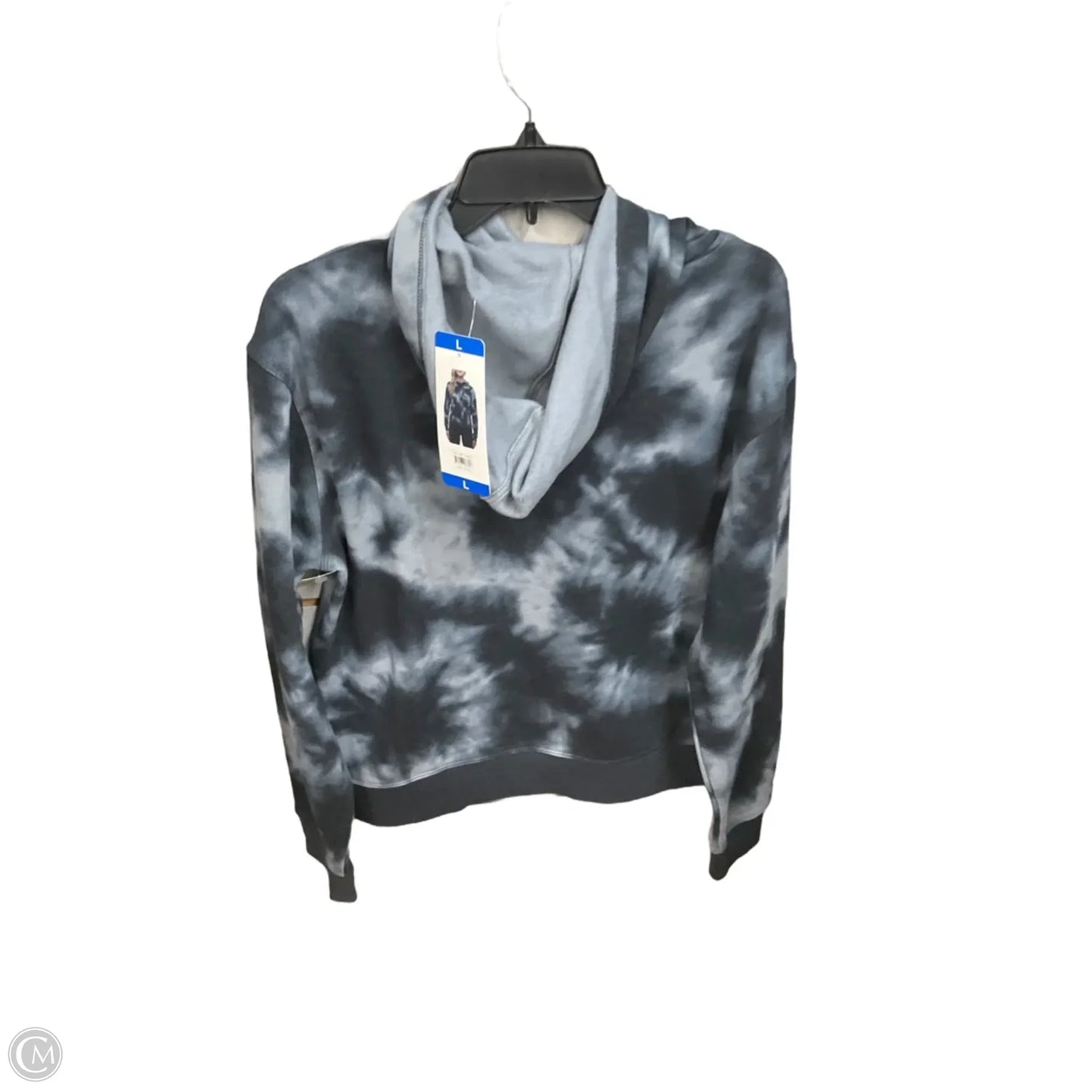 Athletic Sweatshirt Hoodie By Champion In Tie Dye Print, Size: L