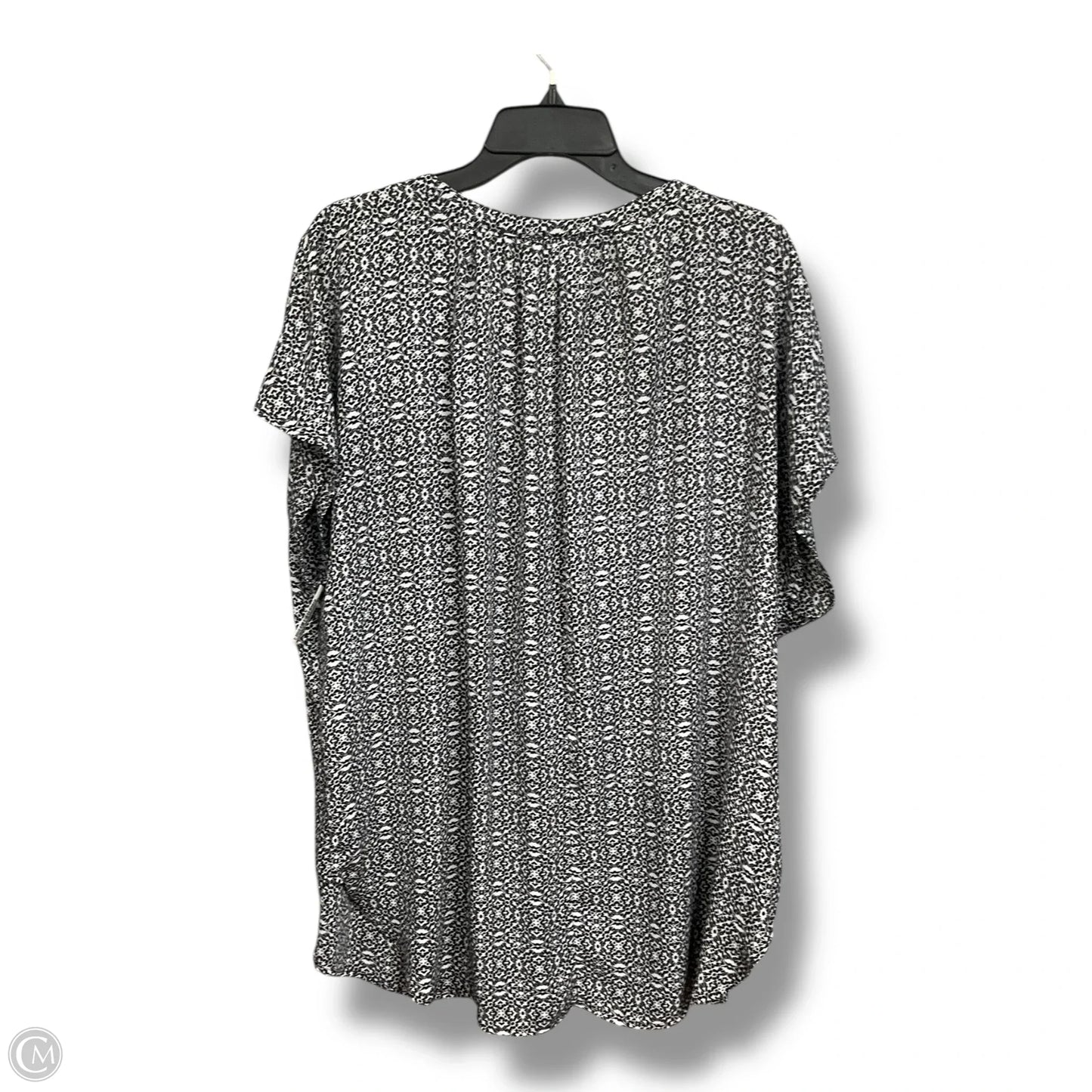 Blouse Short Sleeve By Ava & Viv In Black & White, Size: 2x