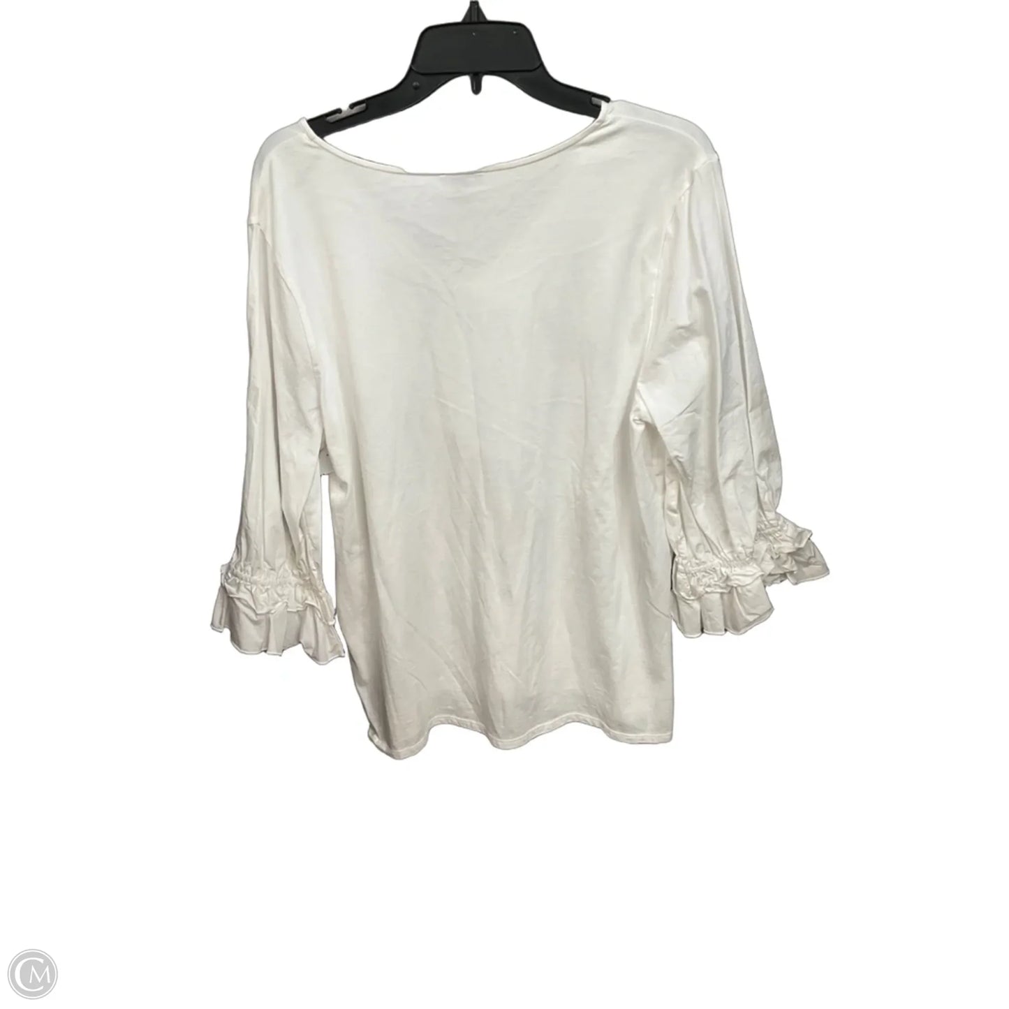 Top Long Sleeve By Loft In White, Size: L