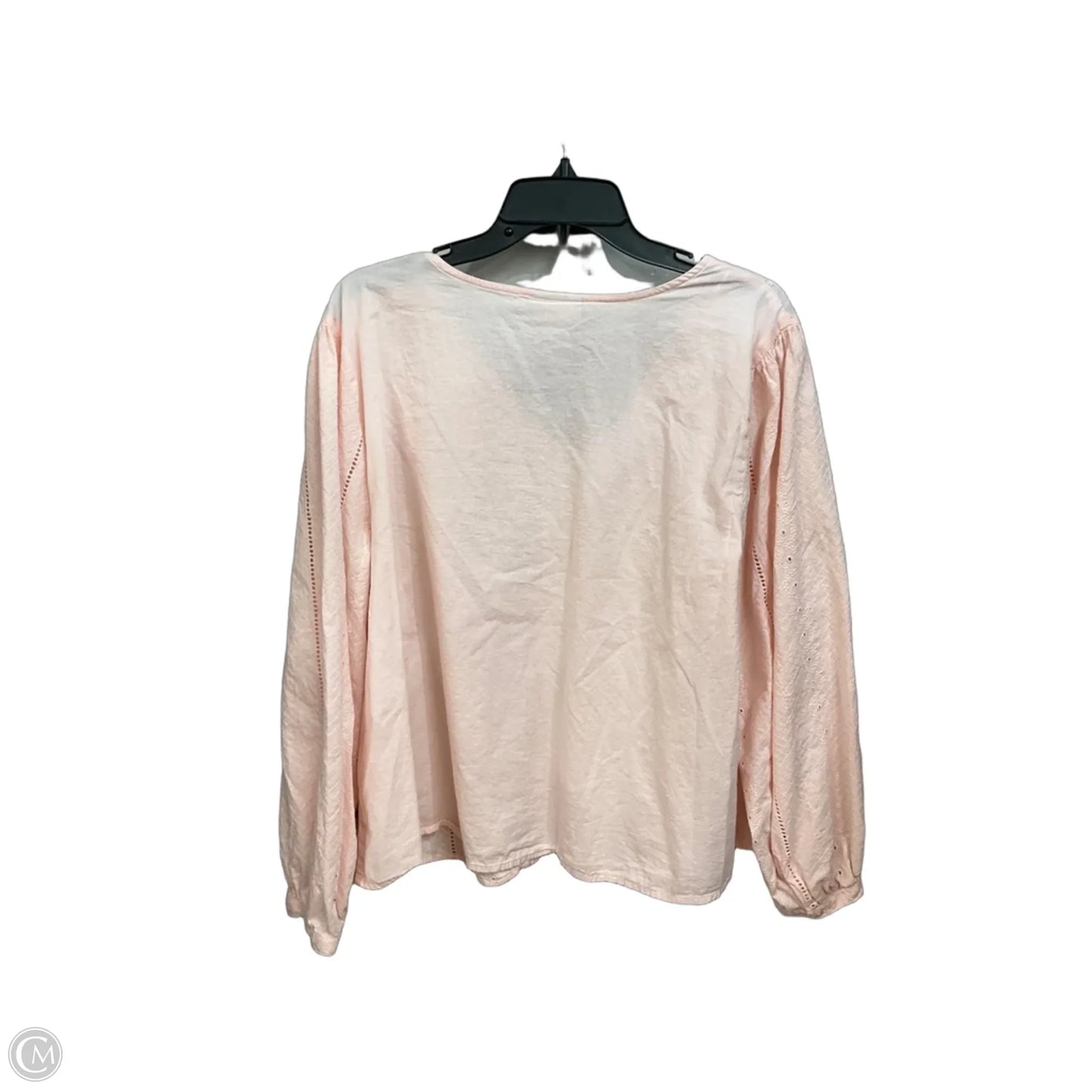 Blouse Long Sleeve By Liz Claiborne In Pink, Size: Xxl