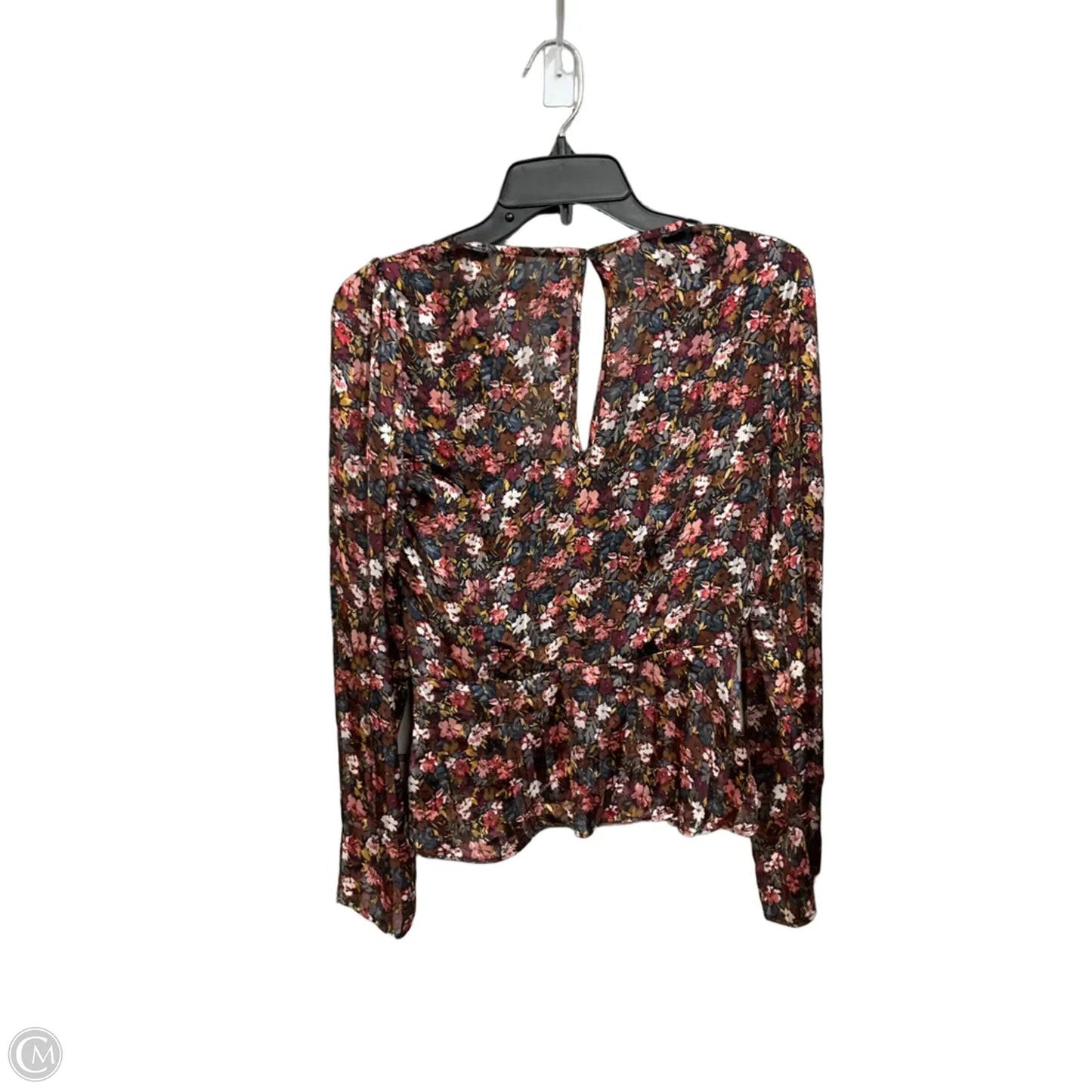 Blouse Long Sleeve By Chelsea 28 In Floral Print, Size: M