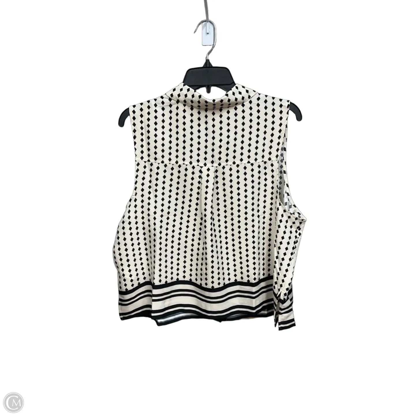 Top Sleeveless By Express In Black & White, Size: L
