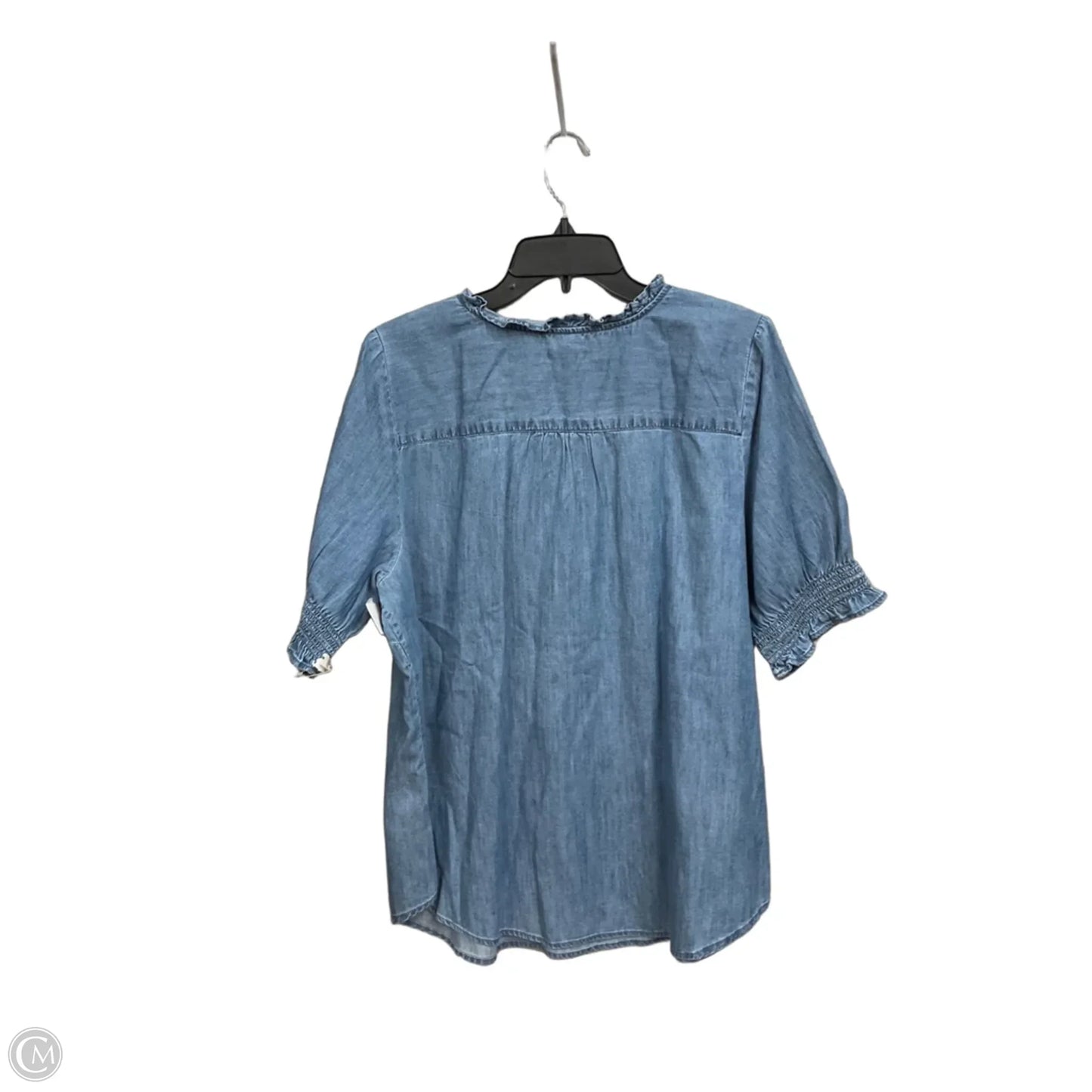 Top Short Sleeve By Talbots In Blue Denim, Size: Xl