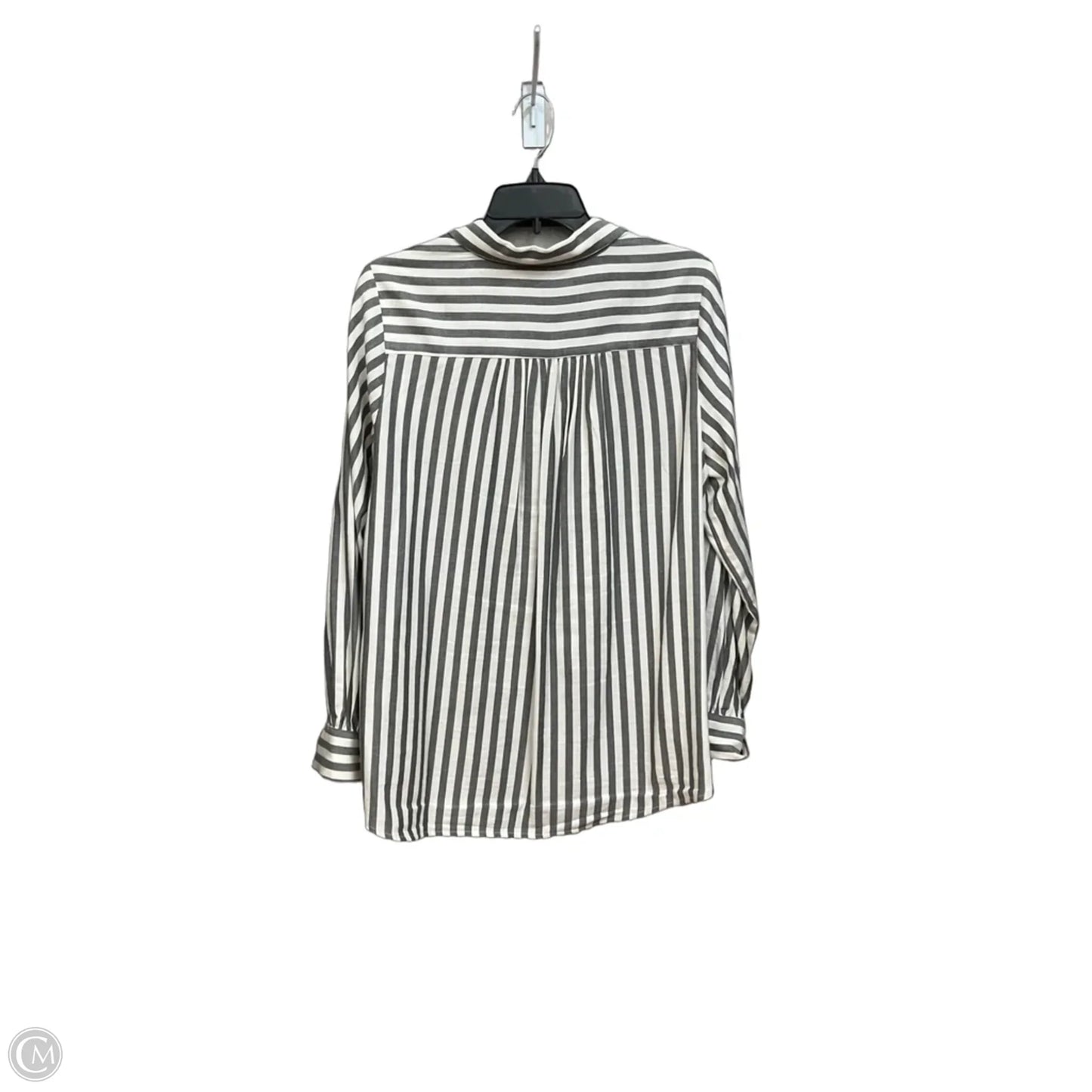 Blouse Long Sleeve By Ann Taylor In Striped Pattern, Size: L