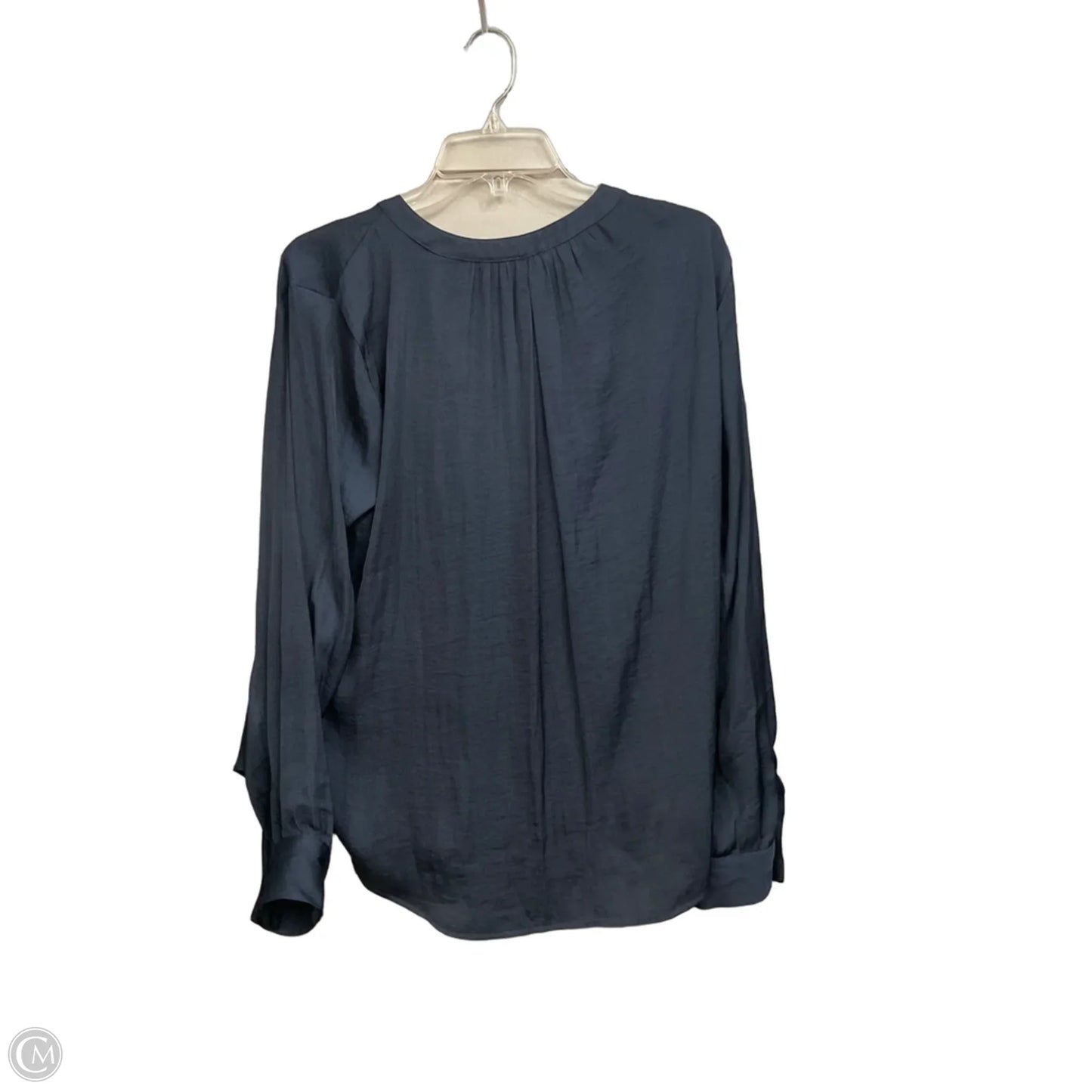 Blouse Long Sleeve By Simply Vera In Navy, Size: L