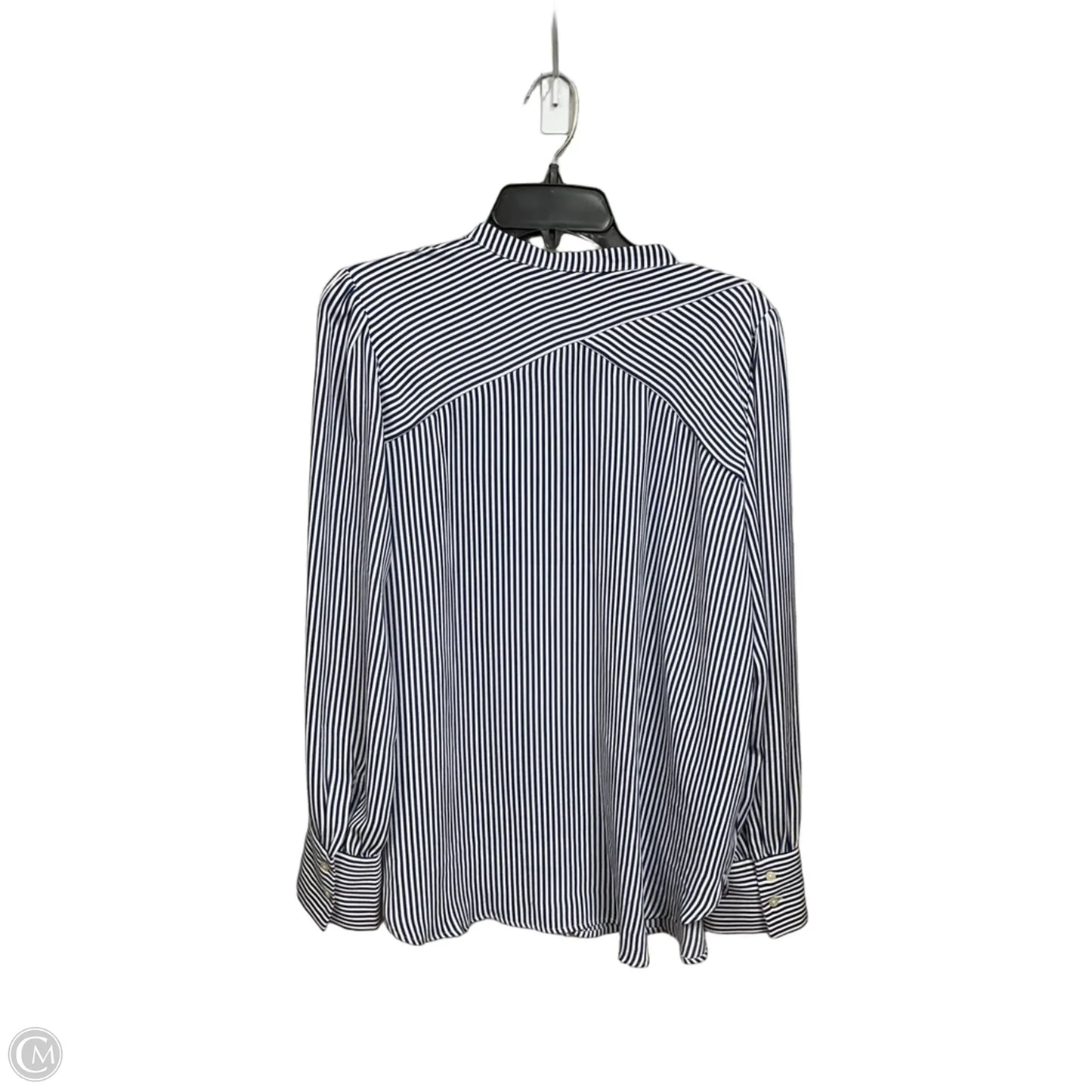 Blouse Long Sleeve By Loft In Striped Pattern, Size: L