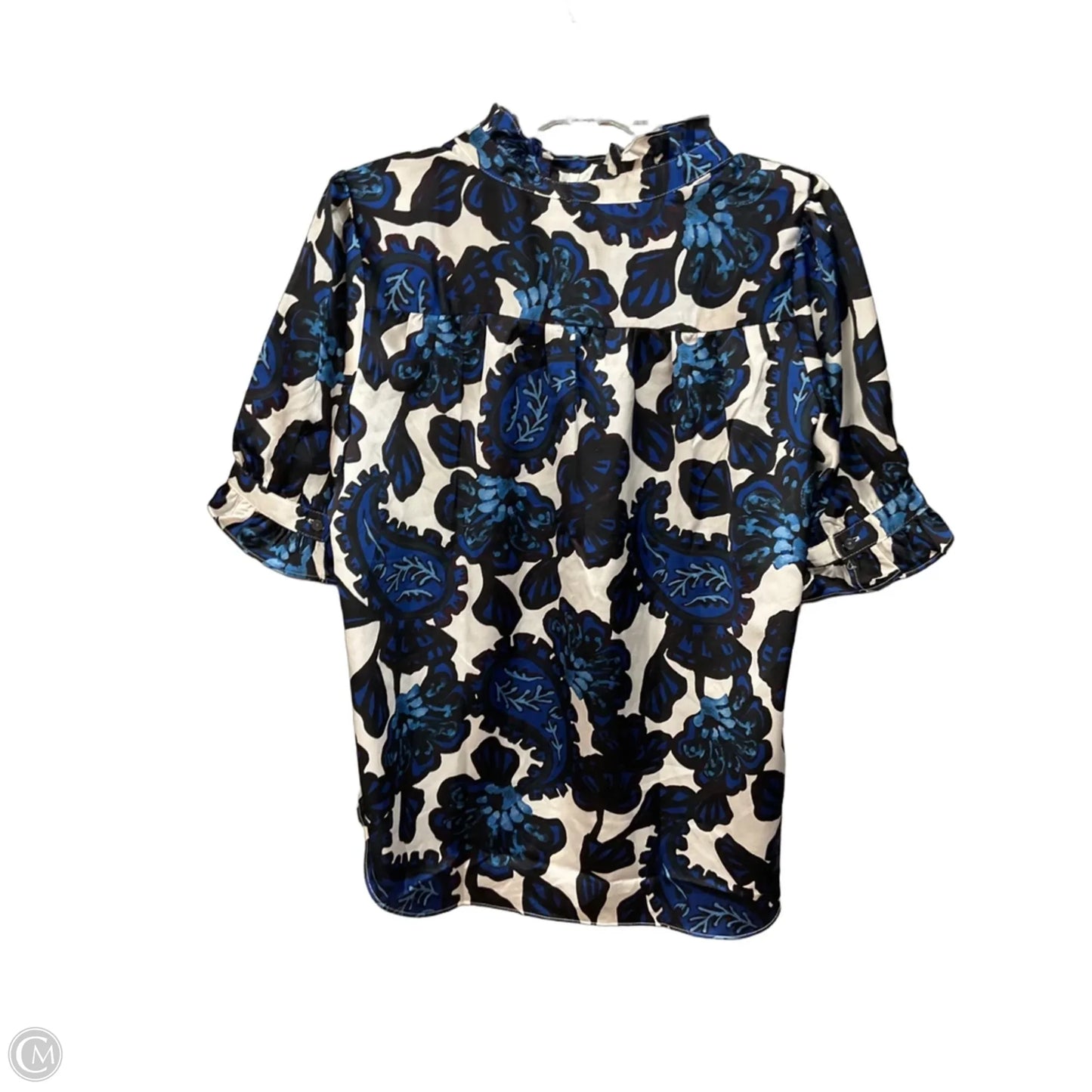 Blouse Short Sleeve By Ann Taylor In Floral Print, Size: M
