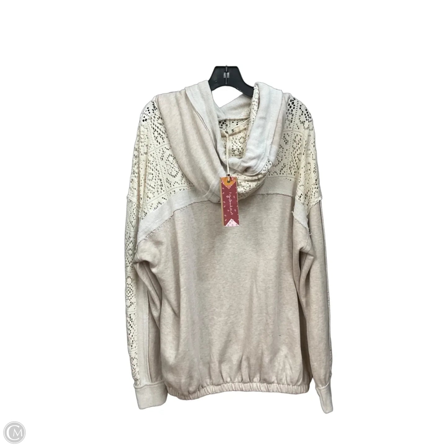 Sweatshirt Hoodie By Gimmicks In Beige, Size: Xl
