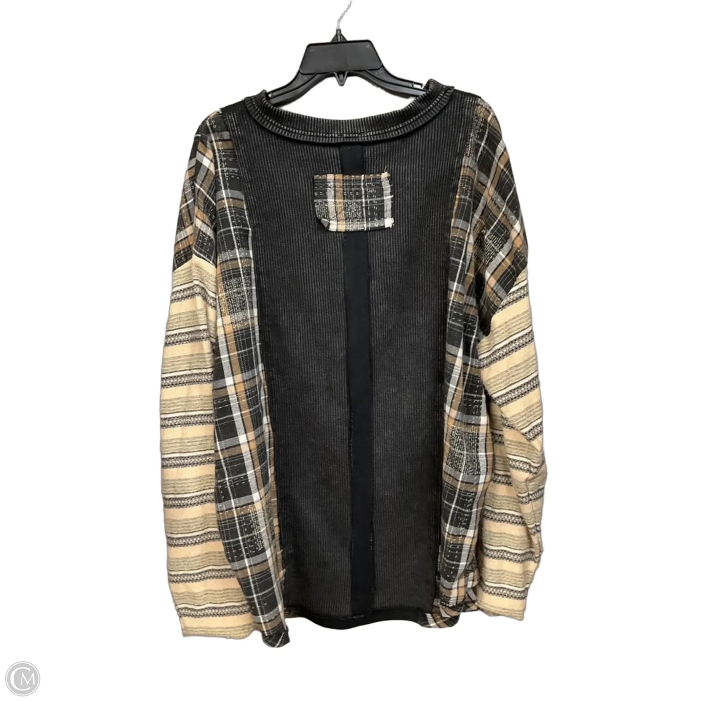 Top Long Sleeve By Bke In Black & Brown, Size: Xxl