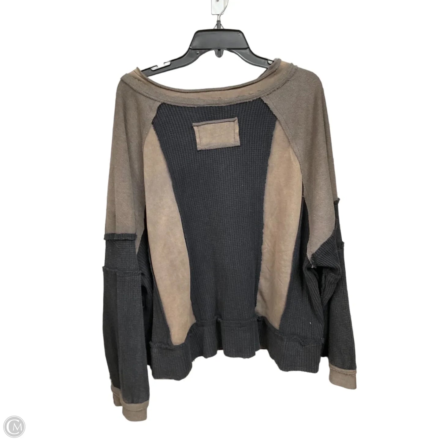 Sweatshirt Crewneck By Pol In Black & Brown, Size: M