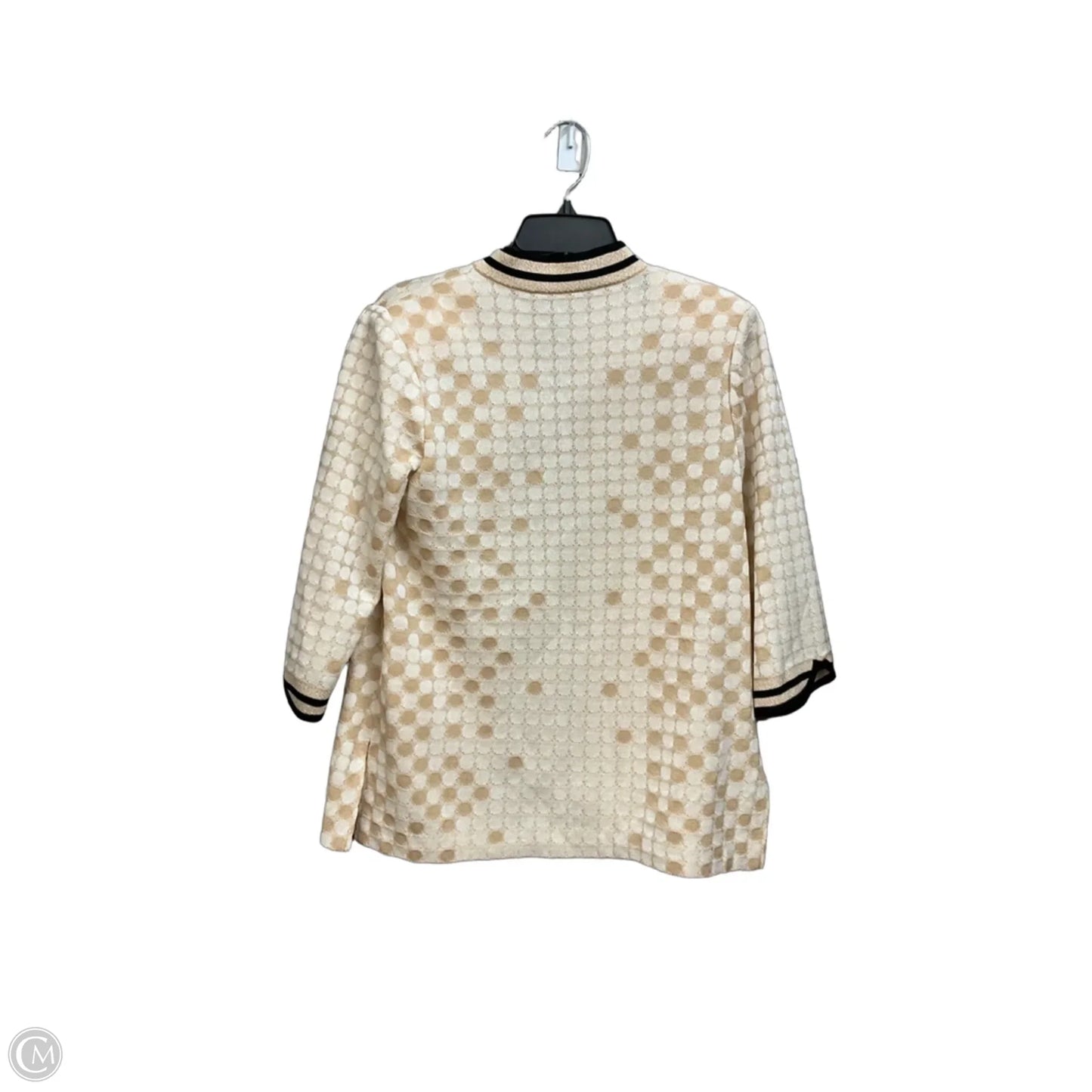 Cardigan By Ming Wang In Cream & Tan, Size: M