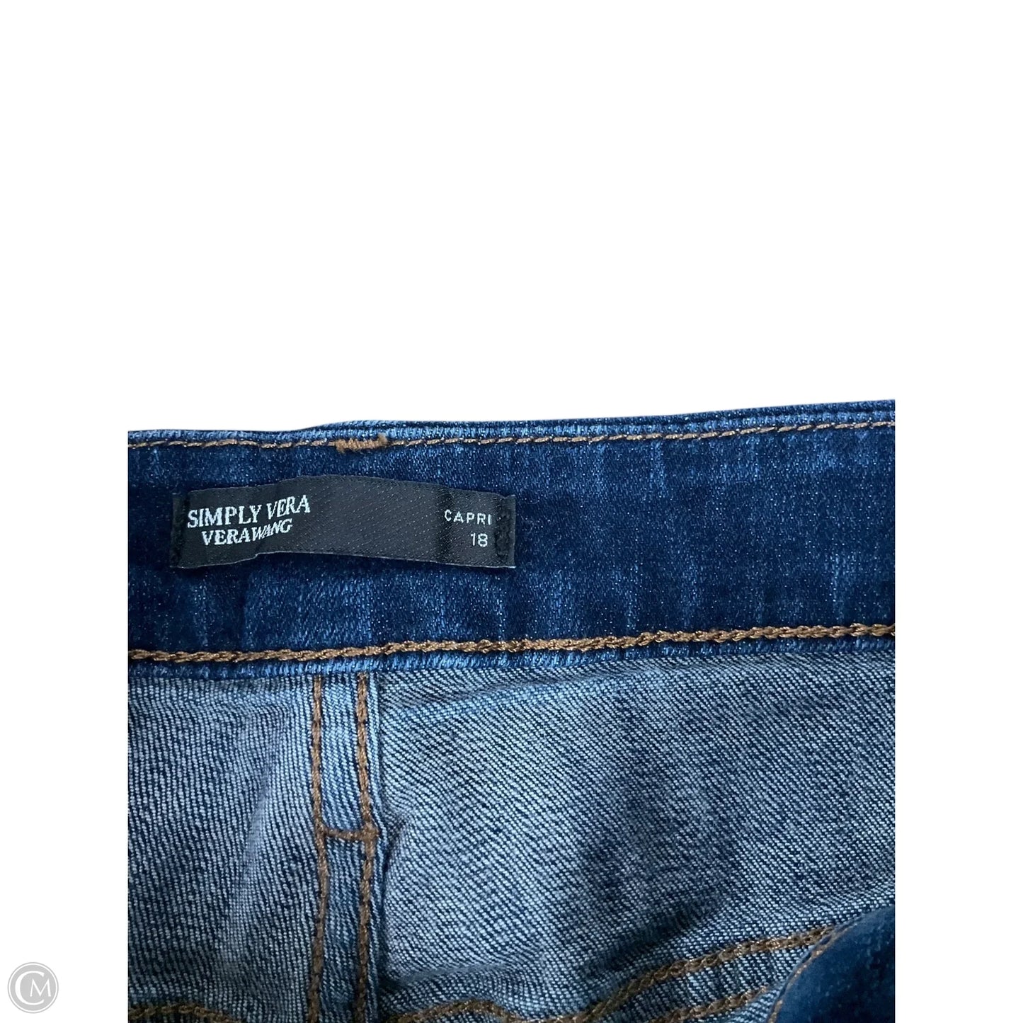 Jeans Straight By Simply Vera In Blue Denim, Size: 18